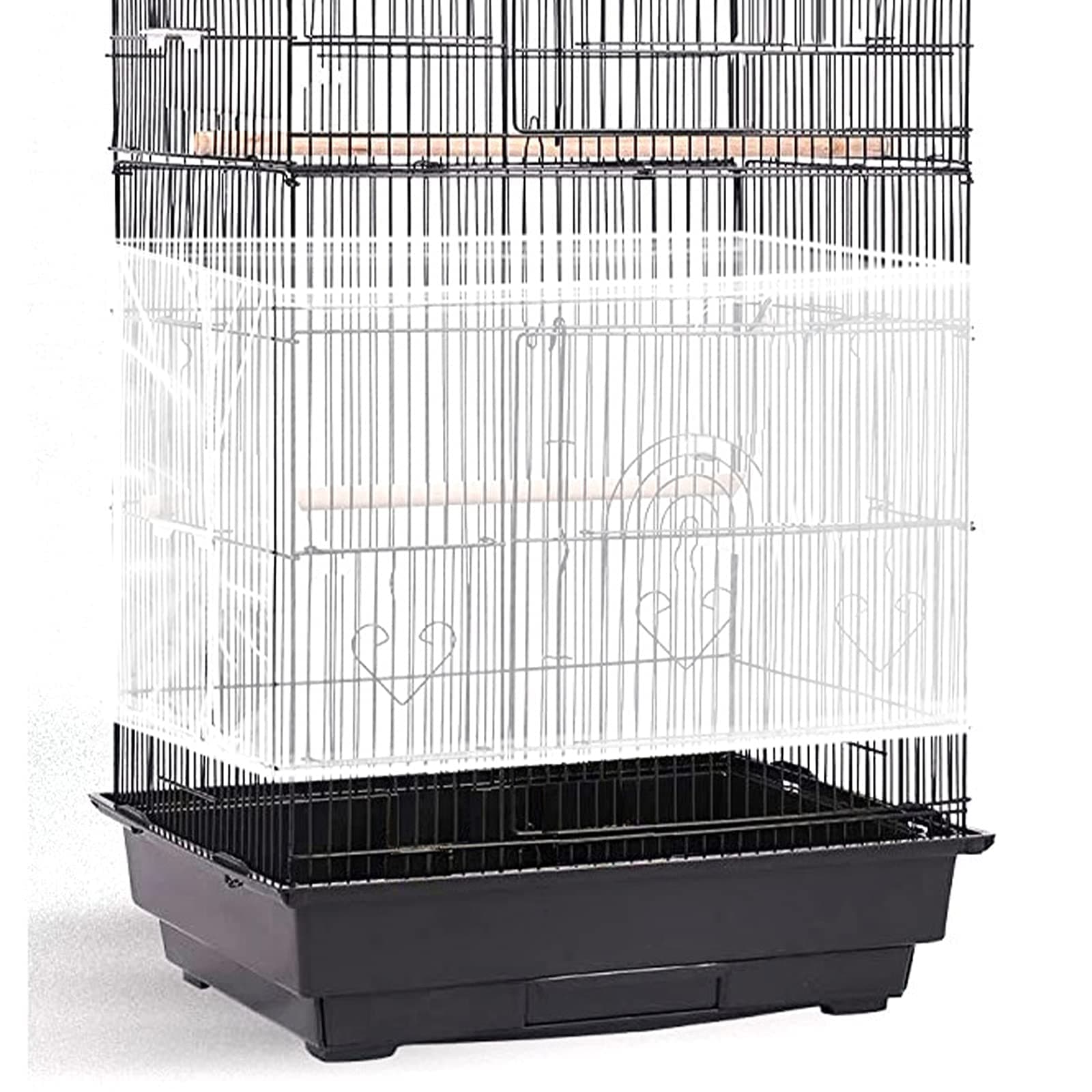 Shappy Large Bird Cage Net, Bird Cage Seed Catcher, Adjustable Soft Airy Mesh Net, Birdcage Skirt Guard for Parrot Parakeet Macaw Round Square Cages(78.7 x 15 Inch/ 200 x 37 cm,White)