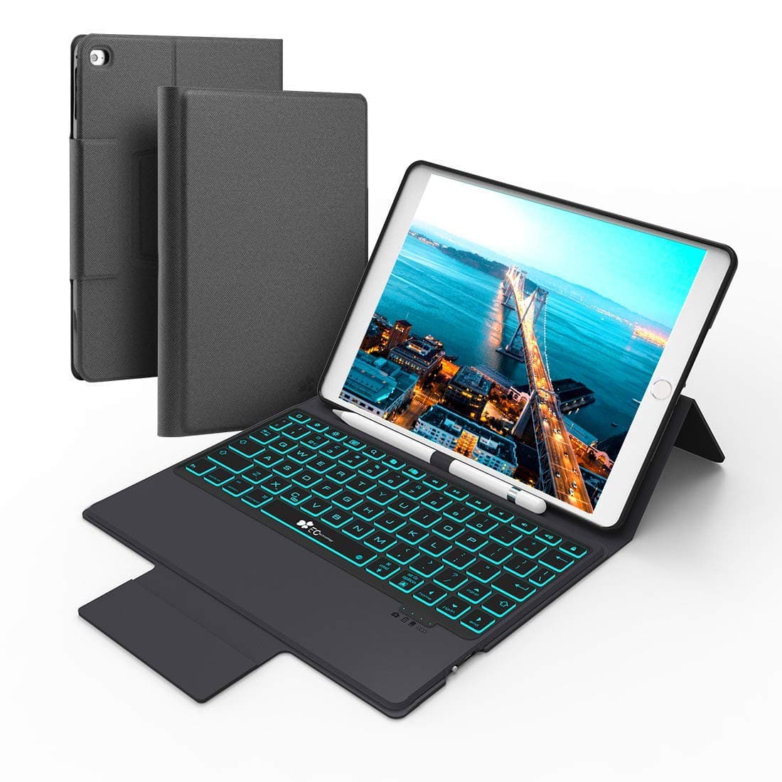 EC Technology Foldable Bluetooth Keyboard Ultra Slim Portable Wireless Keyboard with Pocket-Size Ergonomic Design Built-in Rechargeable Li-polymer Battery for IOS/Android/Windows, Aluminum Alloy