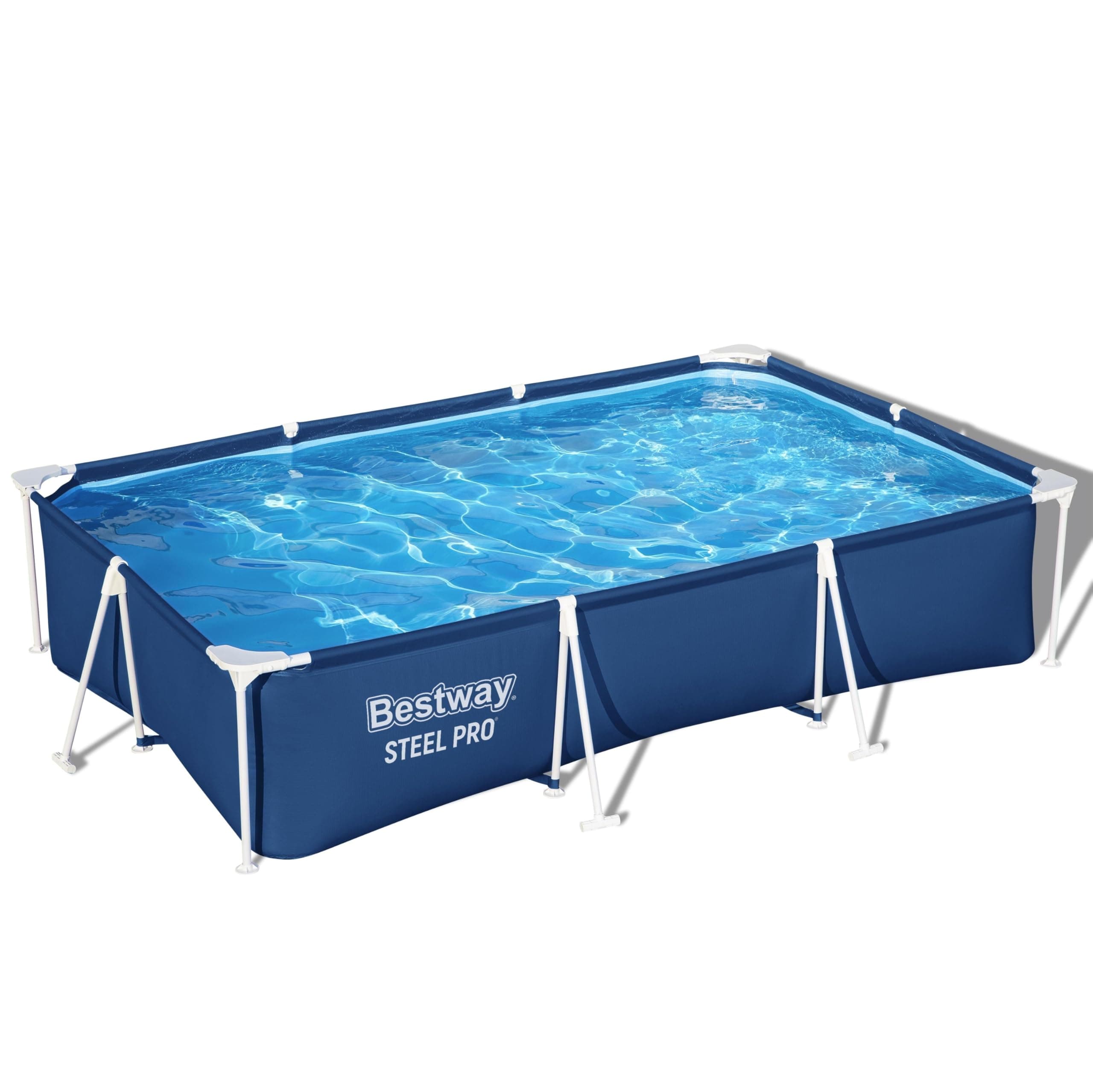 Bestway Steel Pro Rectangular Above Ground Swimming Pool 3m x 2m x 66cm/9'10" x 6'7", Frame Pools, Corrosion-resistant Steel Frame, Sturdy & Durable