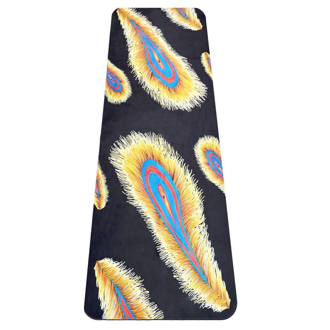 DYZD Double Sided Non-Slip Exercise Yoga Mat, High Density Eco-Friendly Mat for Gym, Finess, Hot Yoga, 4mm Thick Mat(Feather)