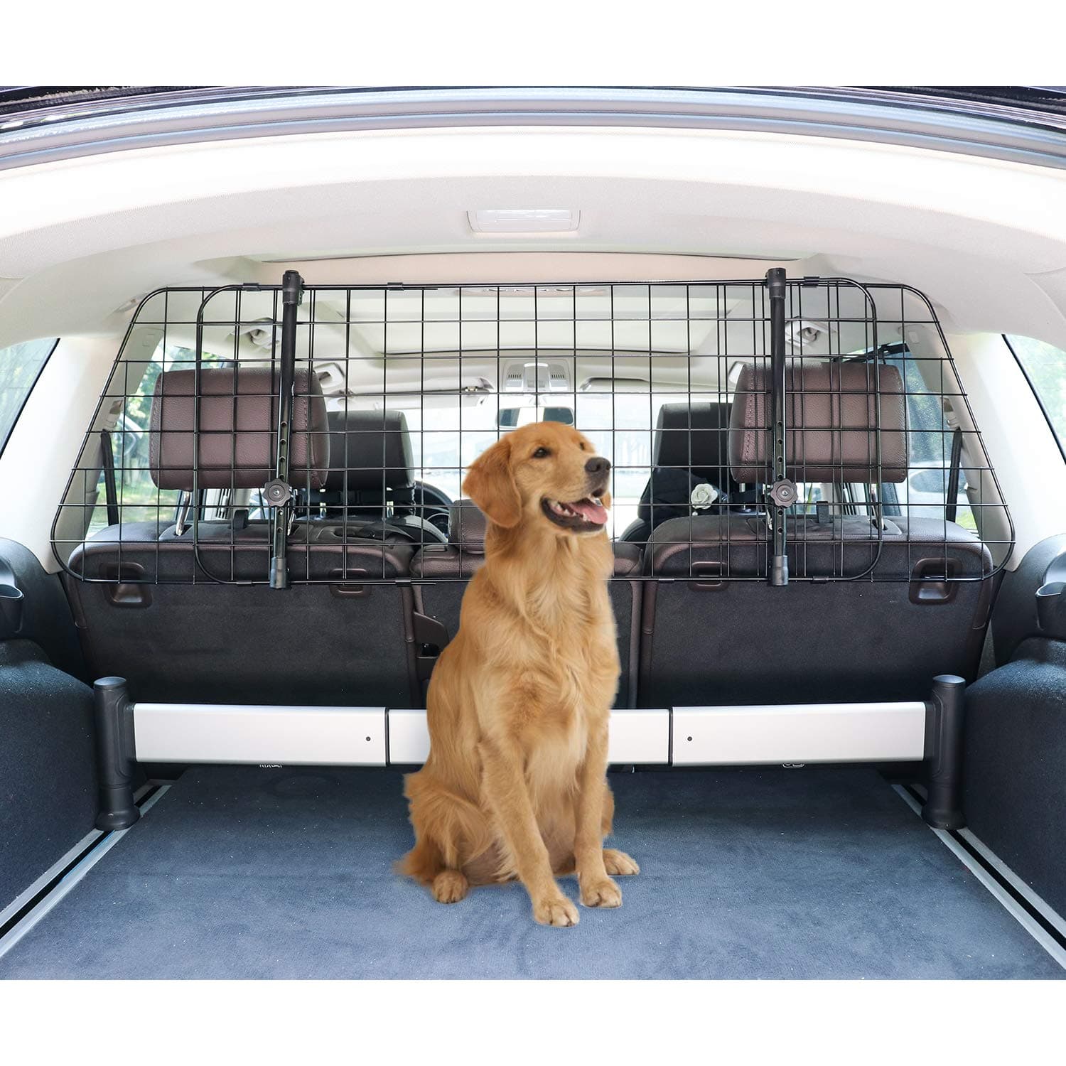 Amazon Basics Adjustable Dog Car Barrier - 40.64 CM, Black