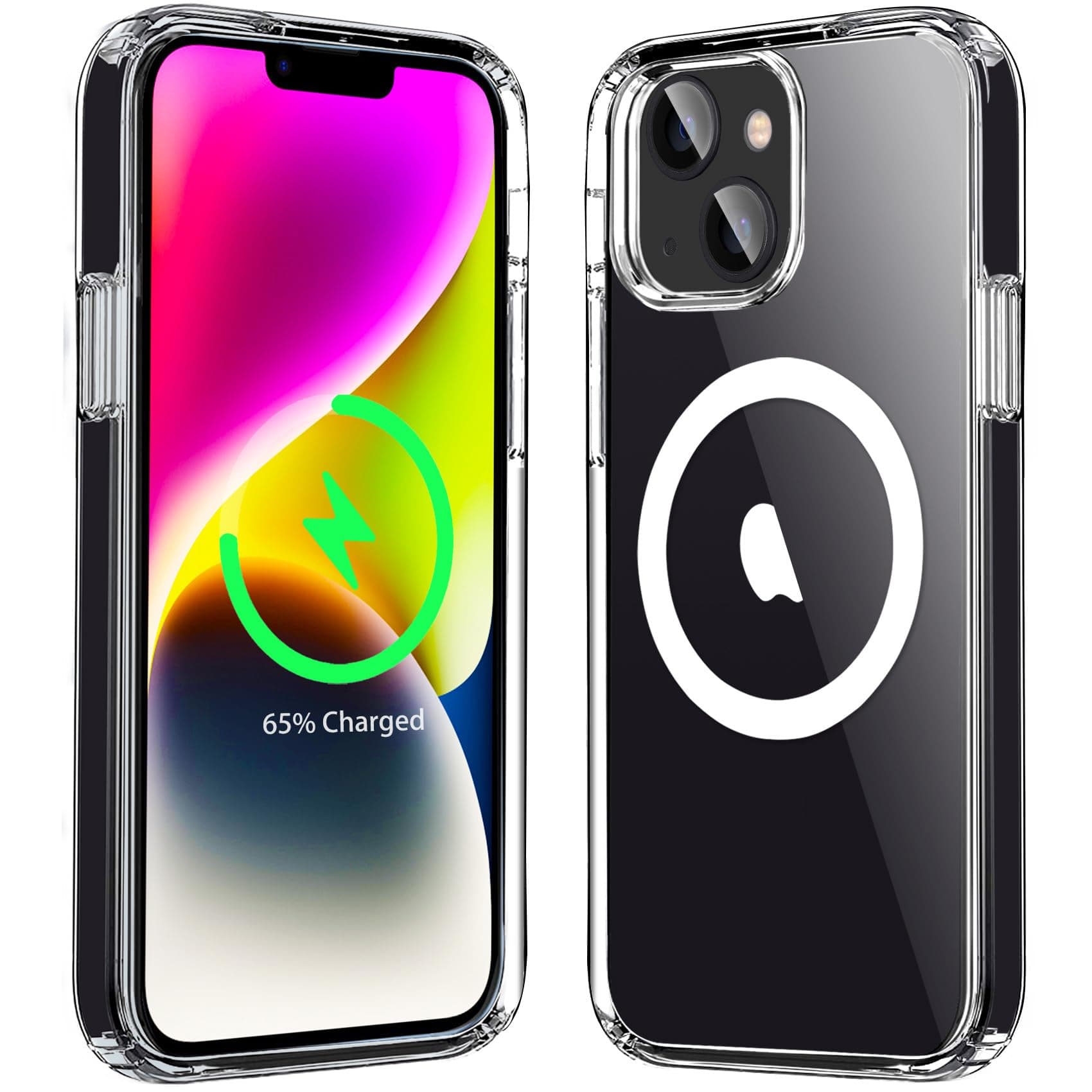 Magnetic Case Compatible with iPhone 14 Case, Compatible with MagSafe Wireless Charging, Transparent Anti-Scratch Back Shockproof Protective Slim Thin Phone Case Cover, Clear