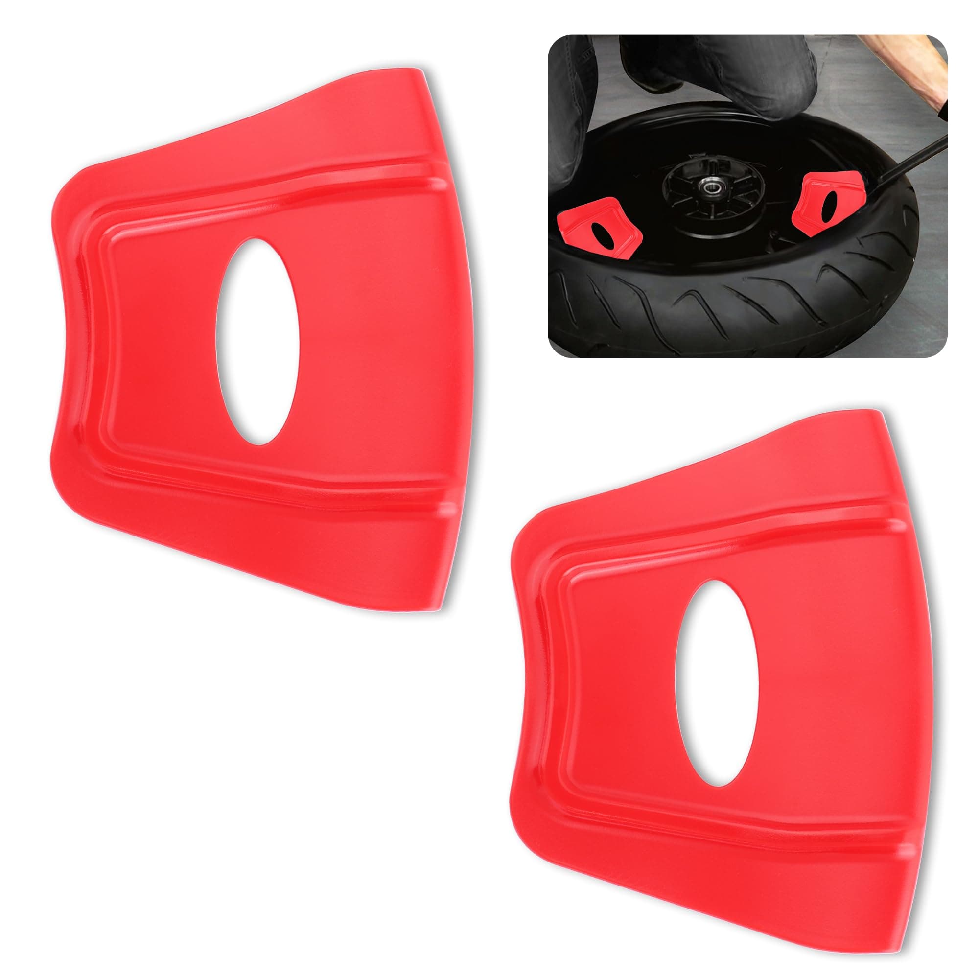 2PCS Rim Protector for Car Wheels,Double Convex Rib Non-Slip Edge Rim Protector Rim Guards for Car Rims,Universal Tire Removal Tool Fits Cars Motocycles Trucks SUVs Bikes (Red)