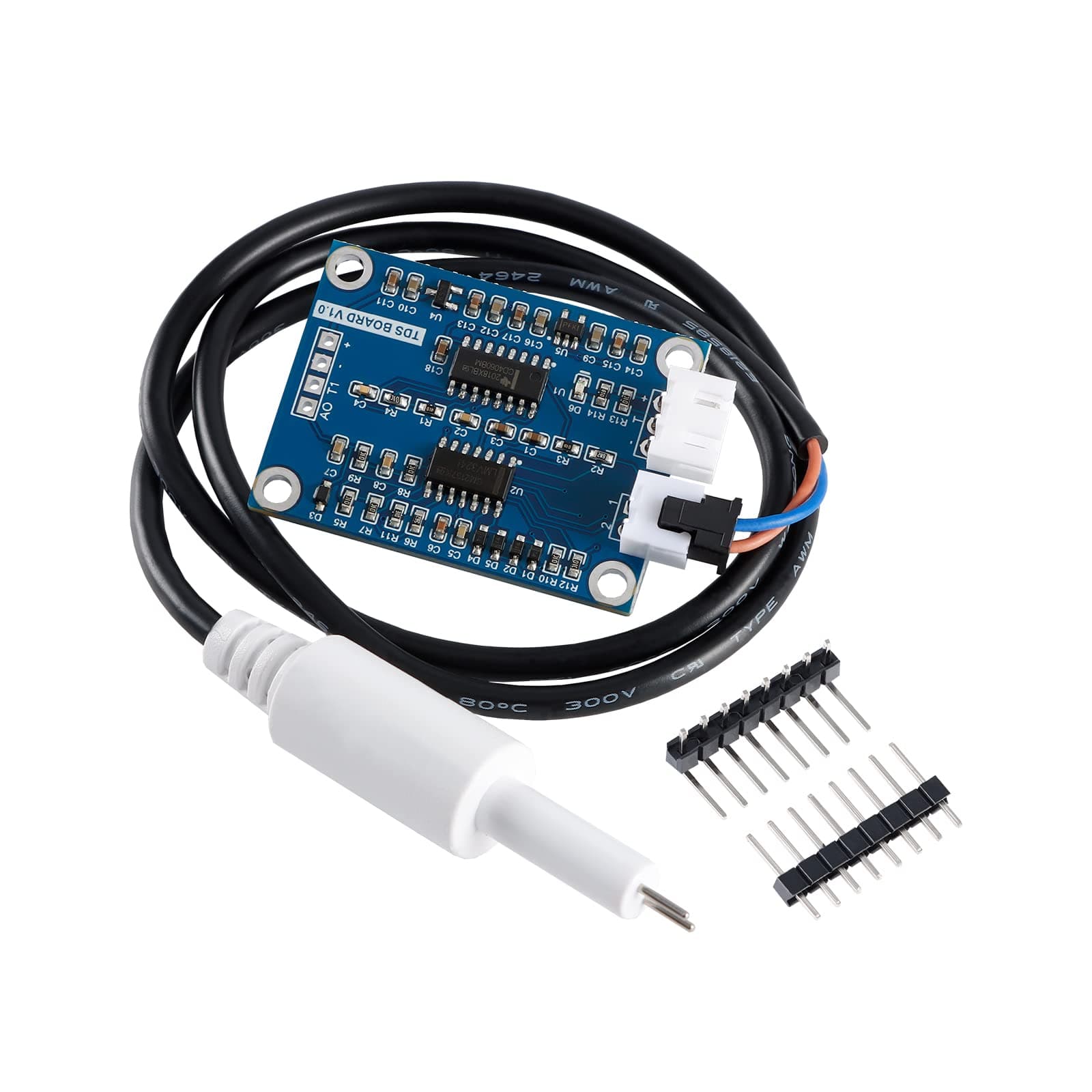 TDS Water Quality Detection Sensor Module with XH2.54-3Pin Dissolved Solids Module Power Supply Voltage 3.3~5.0V Water Quality Detection Suitable for ARDUINO/51/stm32/DIY TDS Tester
