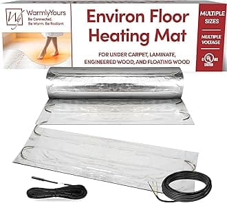 Electric Radiant Floor Heating for Carpet, Laminate and Floating Wood Floors - 30 sq.ft. Cut-and-Turn for Custom Fit – Ultra-Thin Heated Mat - WarmlyYours Environ 1.5 x 20 ft., 240V, 12 Watts/sq.ft.