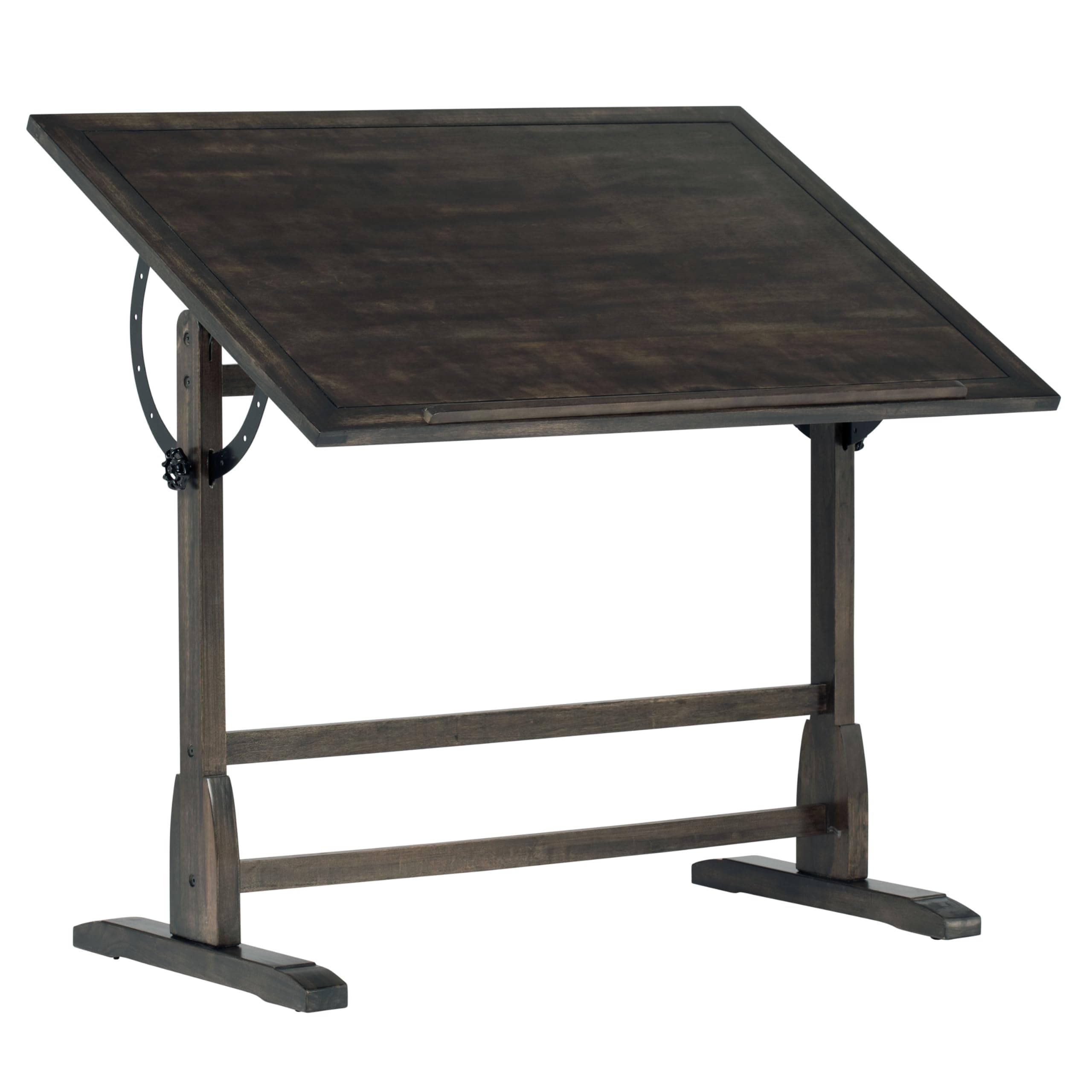 SD STUDIO DESIGNS 42" Vintage Wood Drawing/Drafting Table W, Adj Tilting Top, Distressed Black