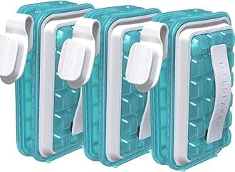 ICEBREAKER POP: 4 IN 1 - DISPENSER - MAKER - BIN - ICE PACK - Make And Serve Ice Without Ever Touching The Ice - The Sanitary Silicone Ice Tray for Freezer With Lid - (3 X CLEAR WATER BLUE INCLUDED)