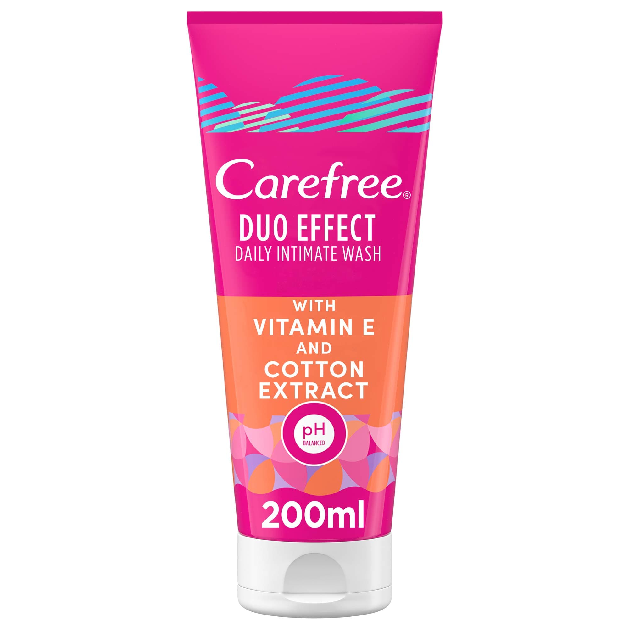 Carefree Duo Effect Daily Intimate Wash with Vitamin E and Cotton Extract, 200ml, Feminine Wash for Women