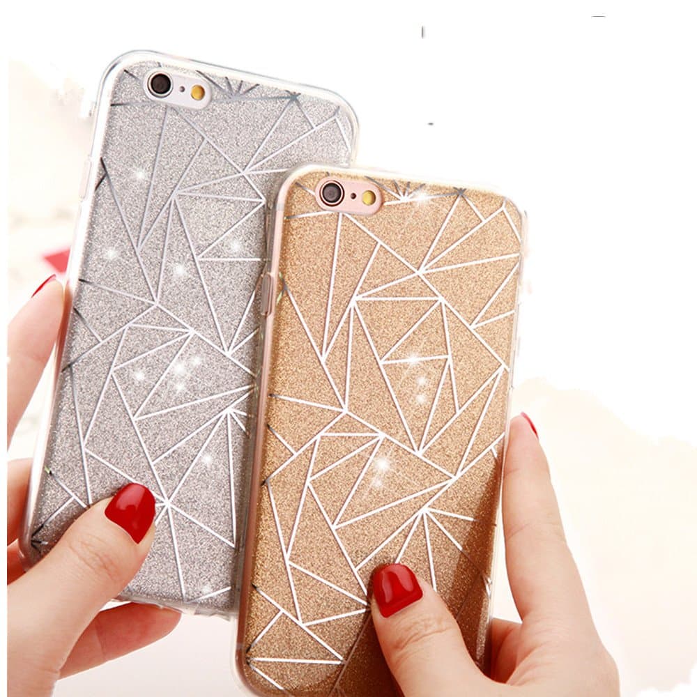 Iphone 6 Case, Irthing Bling Sparkly Glitter Flash Ultra Slim TPU with PC Protective Cover Case For Apple Iphone 5/5s 6/6s 6 plus/6s plus (5/5S(Silver))