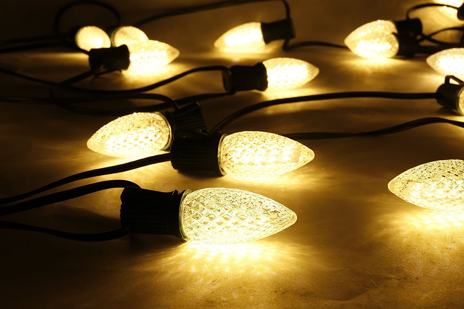 QCLED C9 Globe LED String Lights with 25 Clear Bulbs - UL Listed Commercial Quality String Lights Perfect for Indoor/Outdoor Use - ! SAME AS 200w Incandescent lamp