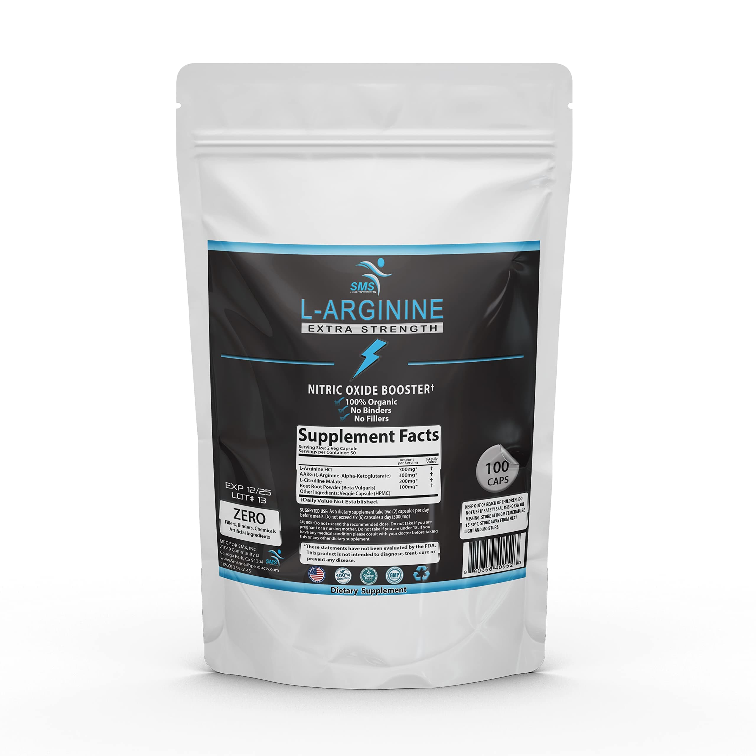 100 Caps L Arginine Beet Root Supplement | Stamina Endurance Performance for Workouts | for Protein Building & Nitric Oxide Boost Aid, L-Arginine Veggie Caps