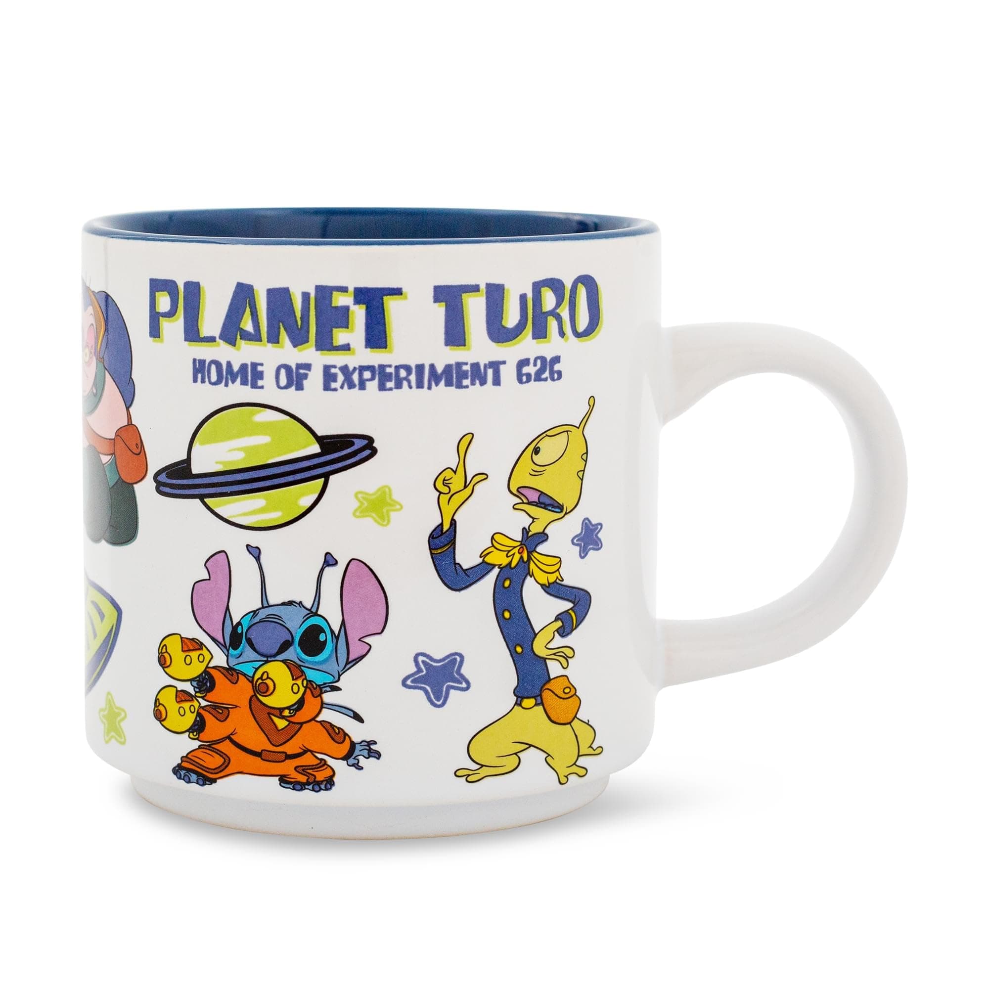 Disney Lilo & Stitch Planet Turo Single Stackable Ceramic Mug | Coffee Cup For Tea, Espresso, Cocoa | Holds 13 Ounces