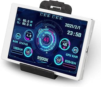 3.5in CPU Temp Monitor - Hardware Temperature Display with Customized Layout, USB Connect, Full View for PC CPU Hard Disk Data Monitor