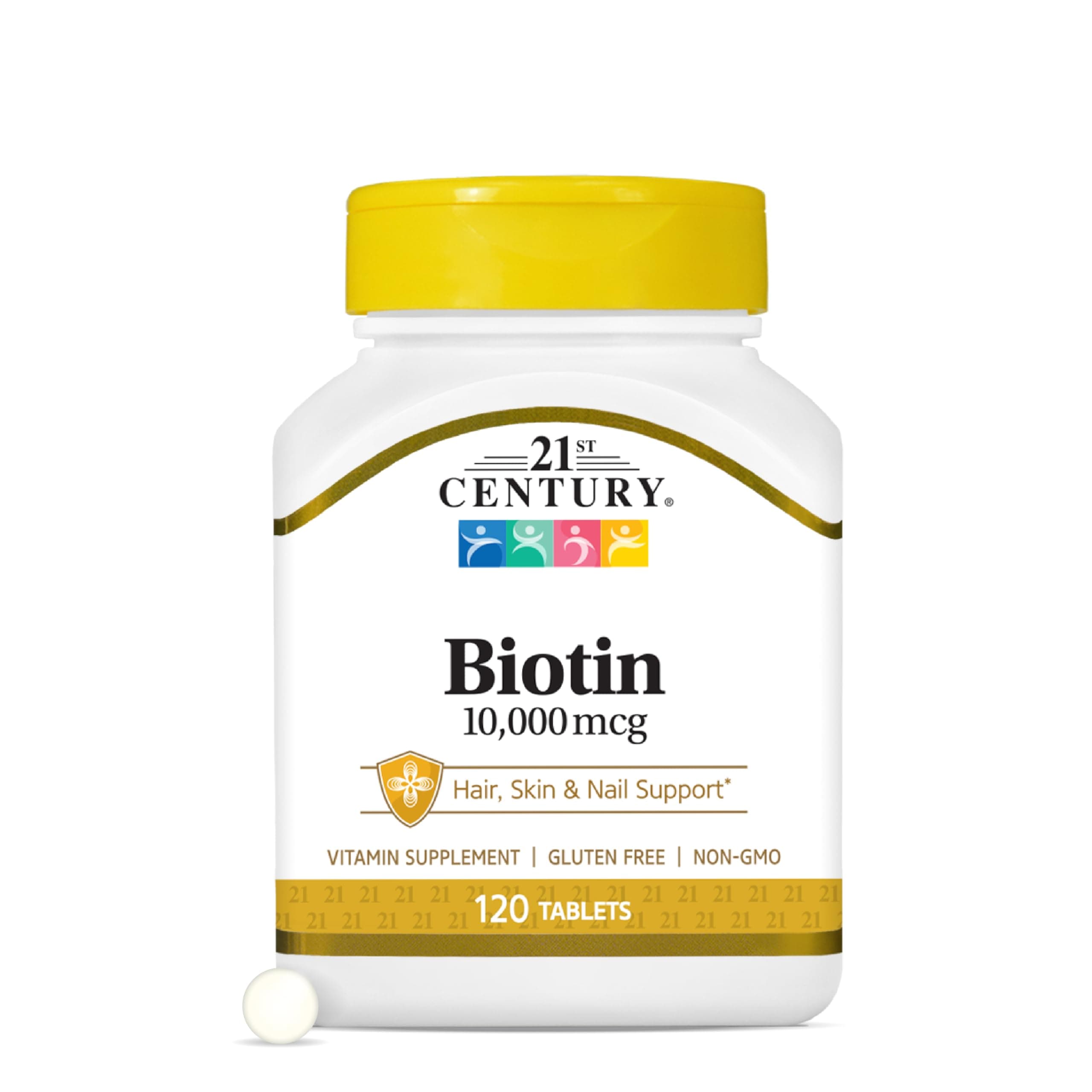 Biotin Tablets, 10,000 mcg, Unflavored 120 Count