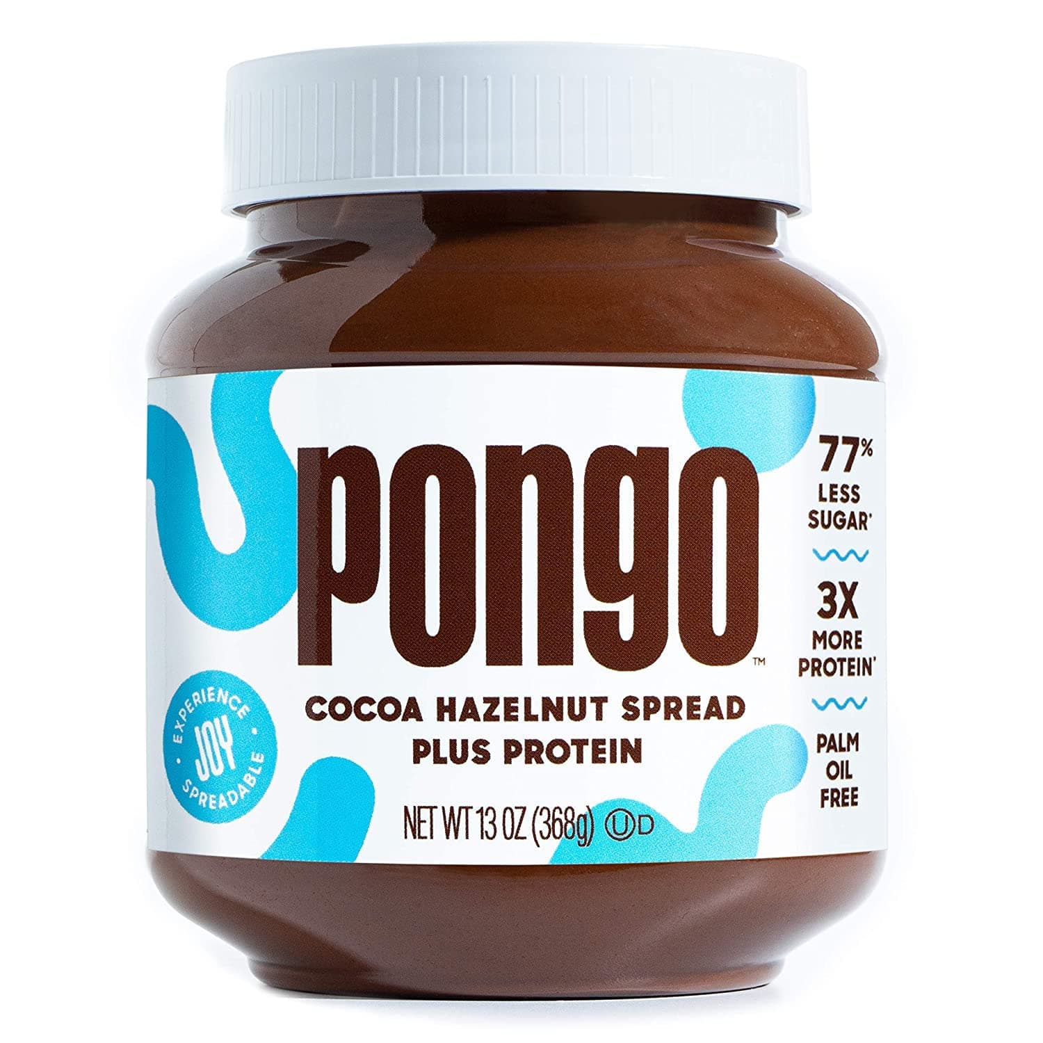 Pongo Cocoa & Hazelnut Protein Spread - Low Sugar, Low Carb Sauce, Keto Chocolate Dessert Topping (13 Ounce Jar)