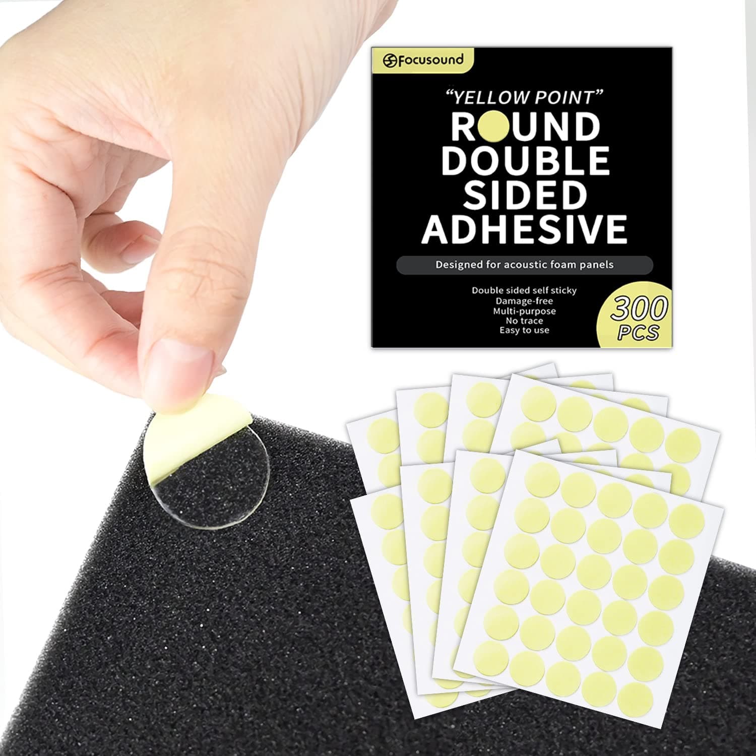Yellow Point double sided adhesive dots