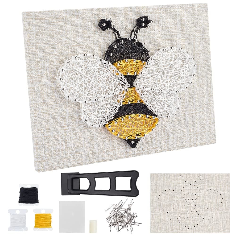 WEBEEDY 3D String Art Kit for Adults Beginners, DIY Bee String Art and Craft Kit Include All Accessories and Frame, Home Wall Decor Birthday Party Handmade Gift for Women Mother's Day Holiday