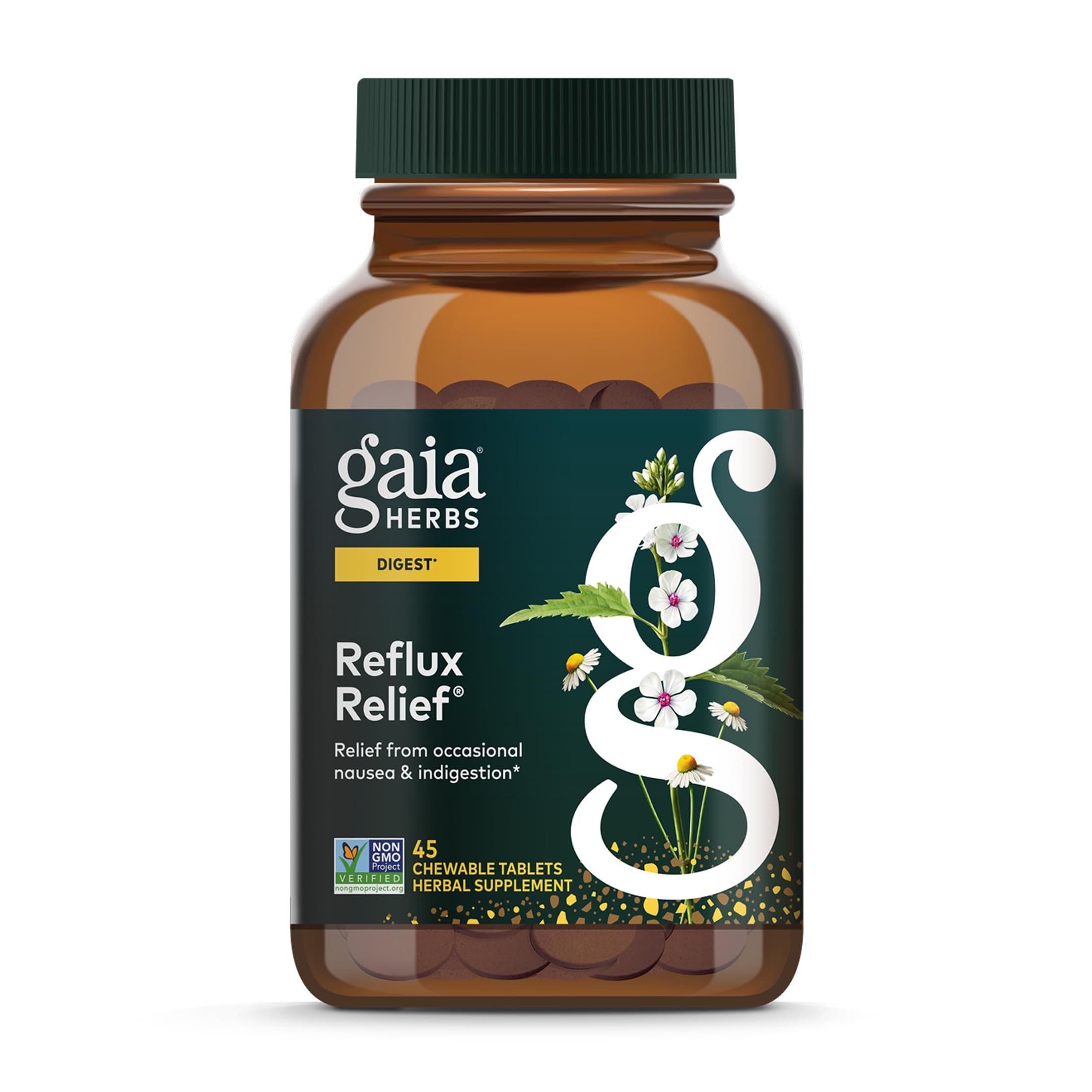 Gaia Herbs Rapidrelief Reflux Relief Tablets, 45 Count