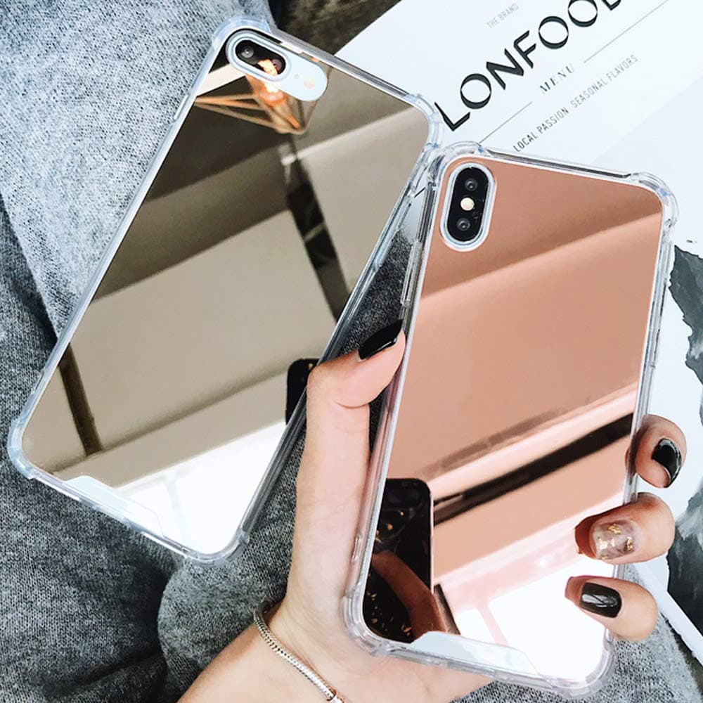 2 Pack Compatible iPhone 7 Plus/iPhone 8 Plus Mirror Case for Women Girls Make up, Glitter Ultra-Thin Mirror TPU Back Protect Cover for iPhone7 Plus/iPhone8 Plus Case