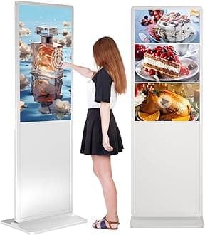 43" Touchscreen Kiosk - Portable LCD Screen, Floor Standing Digital Signage, Interactive Display Board