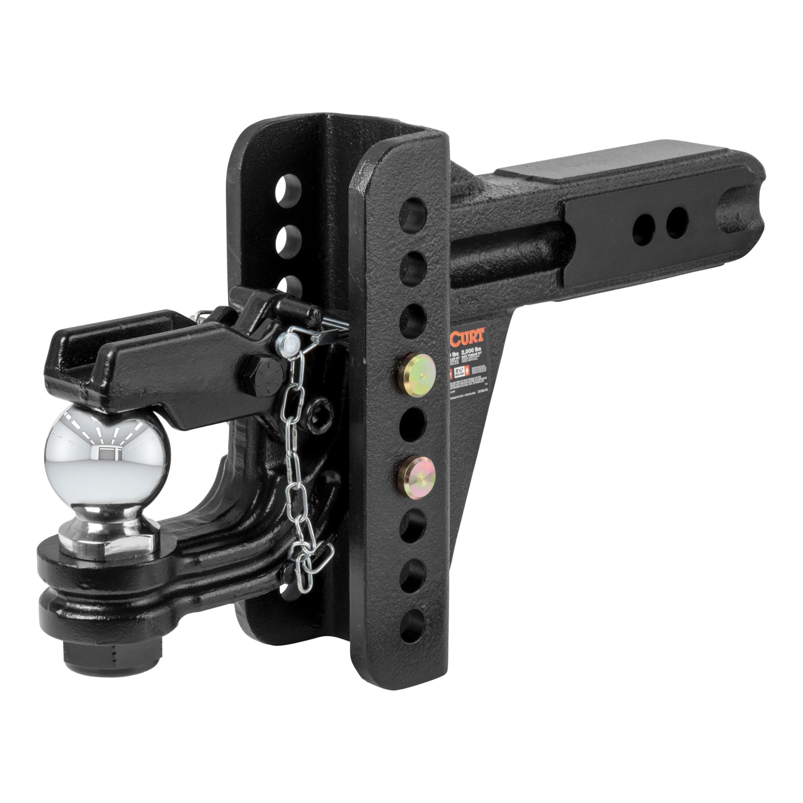 45908 Adjustable Pintle Hitch Combination, 2-1/2-Inch Receiver, 6-Inch Drop, 2-5/16-Inch Ball, 20,000 lbs