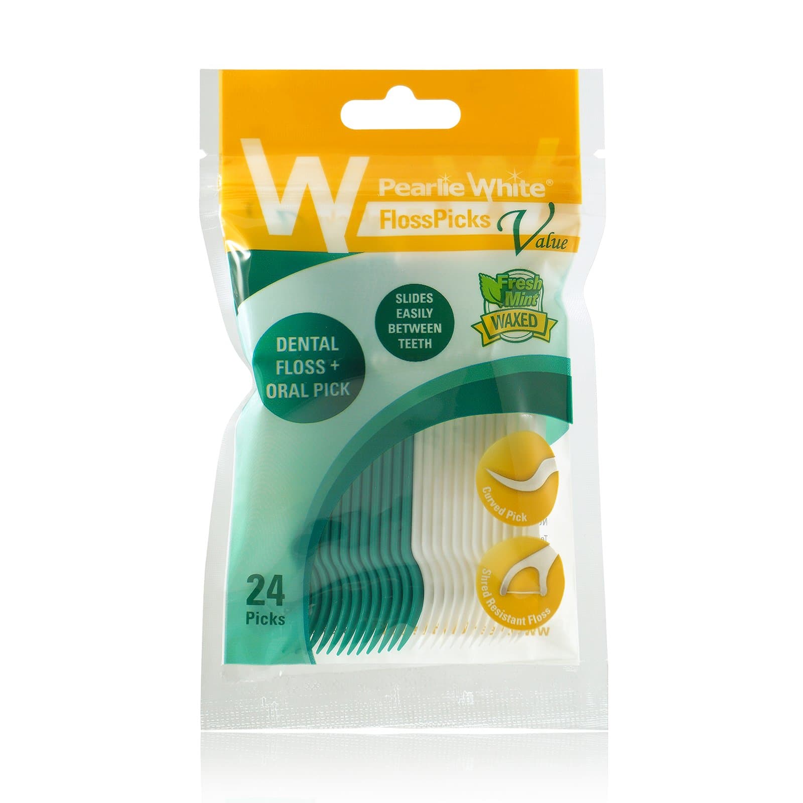 Pearlie White Flosspicks, 24 Count