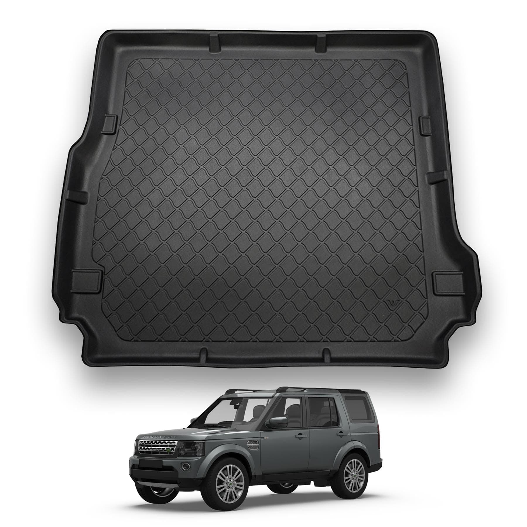 Land Rover Discovery 3/4 (2004-2017) Boot Liner [Fits 7 Seats Model with 3rd Row Folded] Premium Tailored Protector Thermoplastic Waterproof Pet Friendly Edges Compatible Custom Fit Accessory