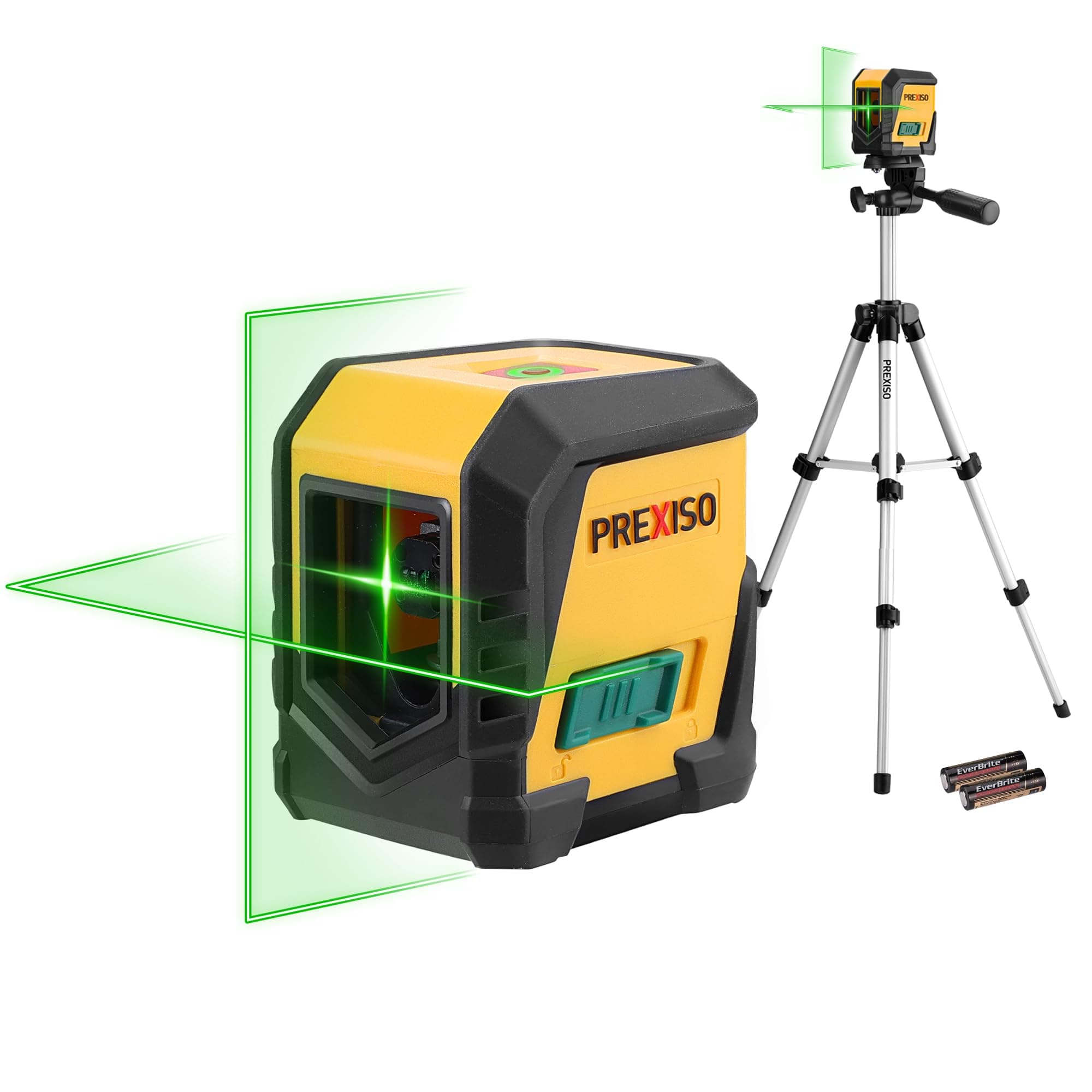 Laser Level with Tripod, 65Ft Self Leveling Cross Line Laser Level, Green Line leveler Tool for Hanging Pictures, Home Renovation with LED Indicator & 2 AA Batteries (31-1/2 inch Tripod)