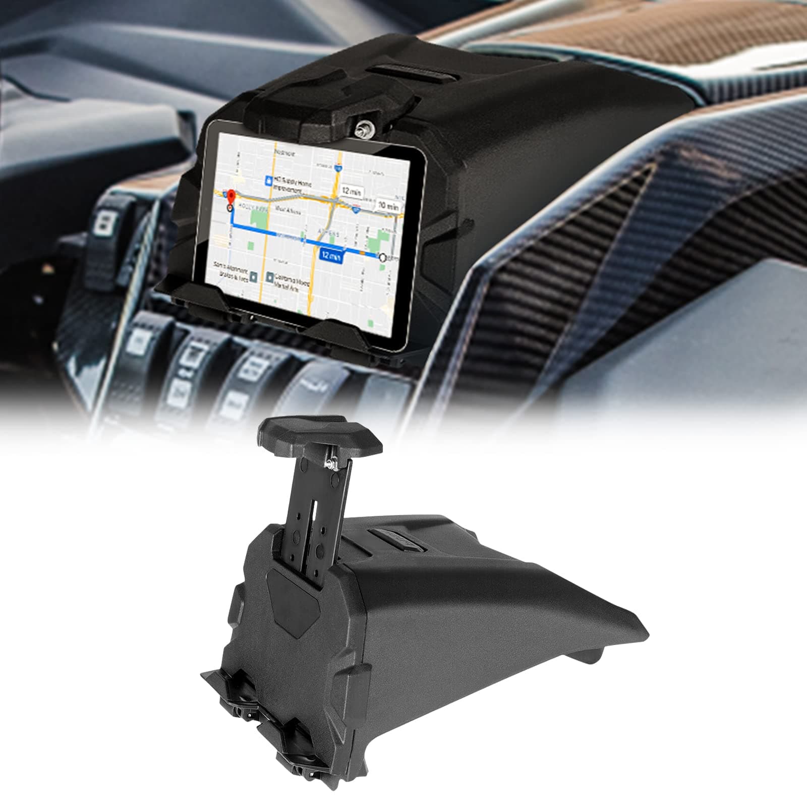 QUICKWOLF Maverick X3 Tablet Holder, X3 Electric Device Mount for Ipad Phone GPS Navigation Compatible with 2017-2024 Can Am X3 Accessories Device Holder Extra Storage Space, OEM 715002874