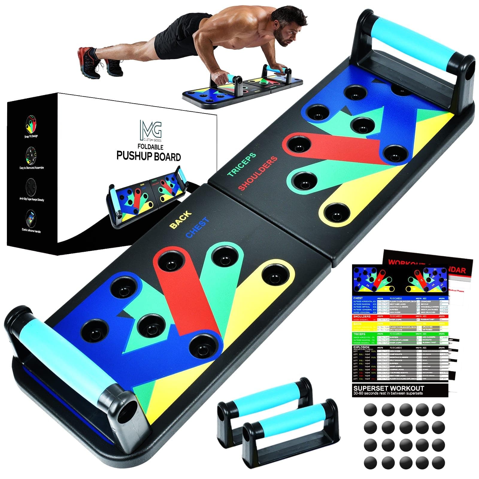 MG Push Up Board for Men, Multi-Function Press up Board, Muscle max Push Up Handles, Fitness Strength & Exercise Training Equipment for Home Workout