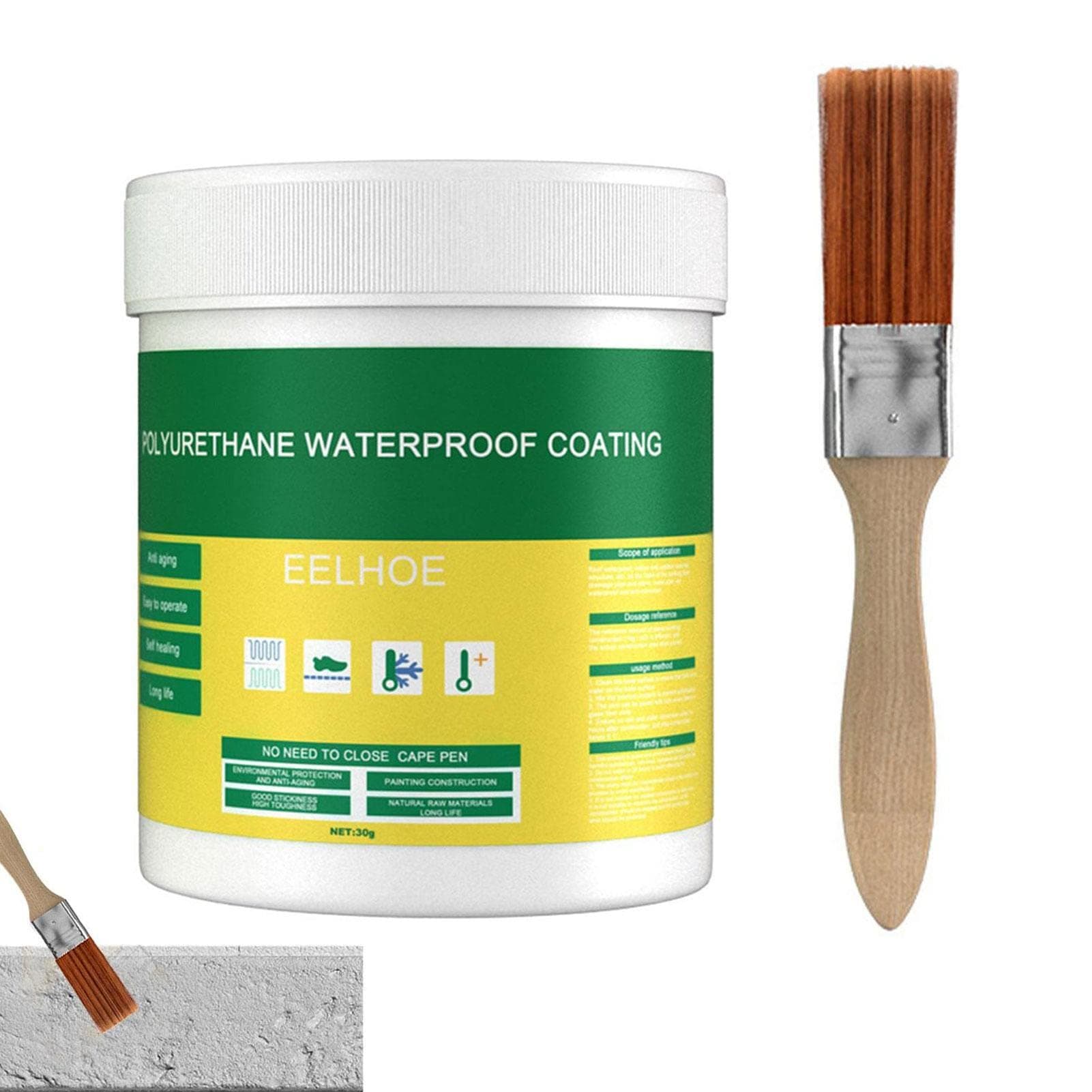 Pool Leak Sealer, Waterproof Deck Coating, Wall Repair Paste, Invisible Waterproof Agent, Waterproof Seal, No Pounding Brick Leakage, Super Strong Adhesive Seal Coating, Multi- Leak R