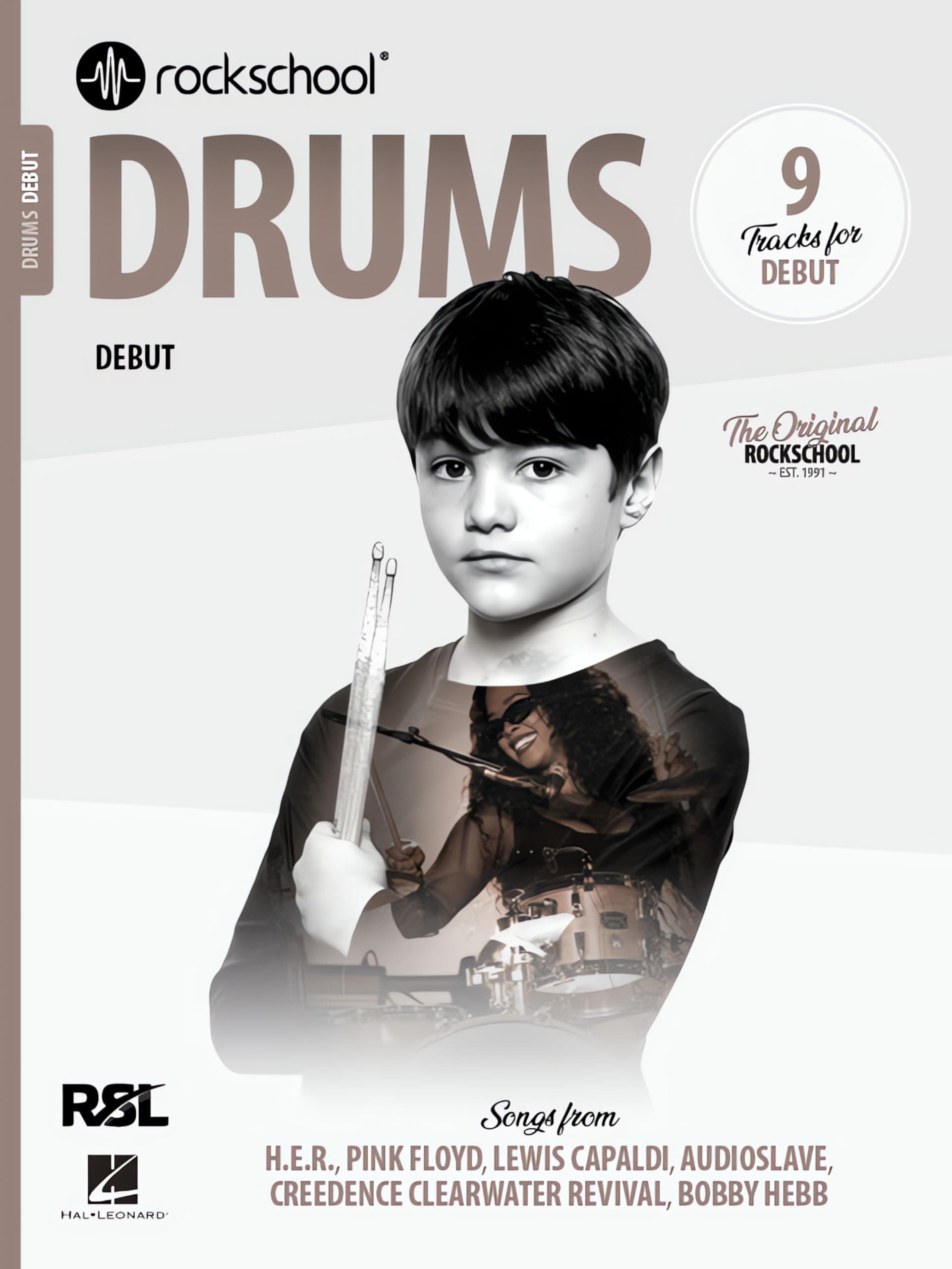 Rockschool: Drums Debut - 2024 | Beginner Drumming for Students/ Teachers | 9 Graded Tracks with Exam Prep Techniques | Learn Rock Pop and Contemporary Drums | Sheet Music Book for Drum Lessons