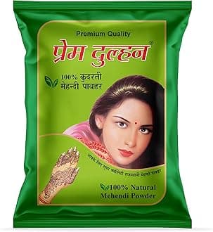 Prem Dulhan 100% Pure Natural Henna Hair Care Powder 500 gm, Natural Mehendi for Hair, Hands and Feet Natural Brown Mehandi Color
