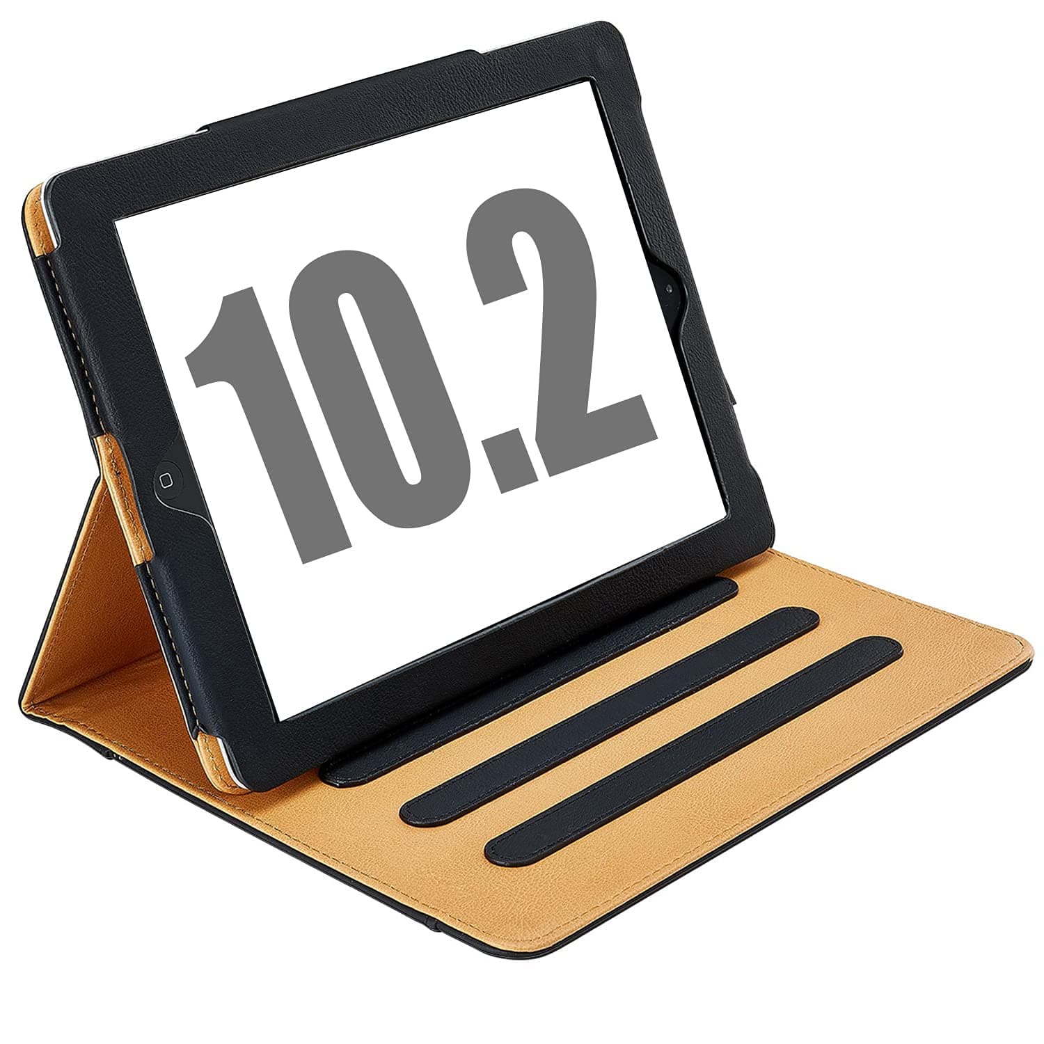 iPad 9th gen Case Cover/ iPad 8th gen case / iPad 7th gen case / iPad 10.2 9th/8th/7th Generation Leather Flip Stand (Black)