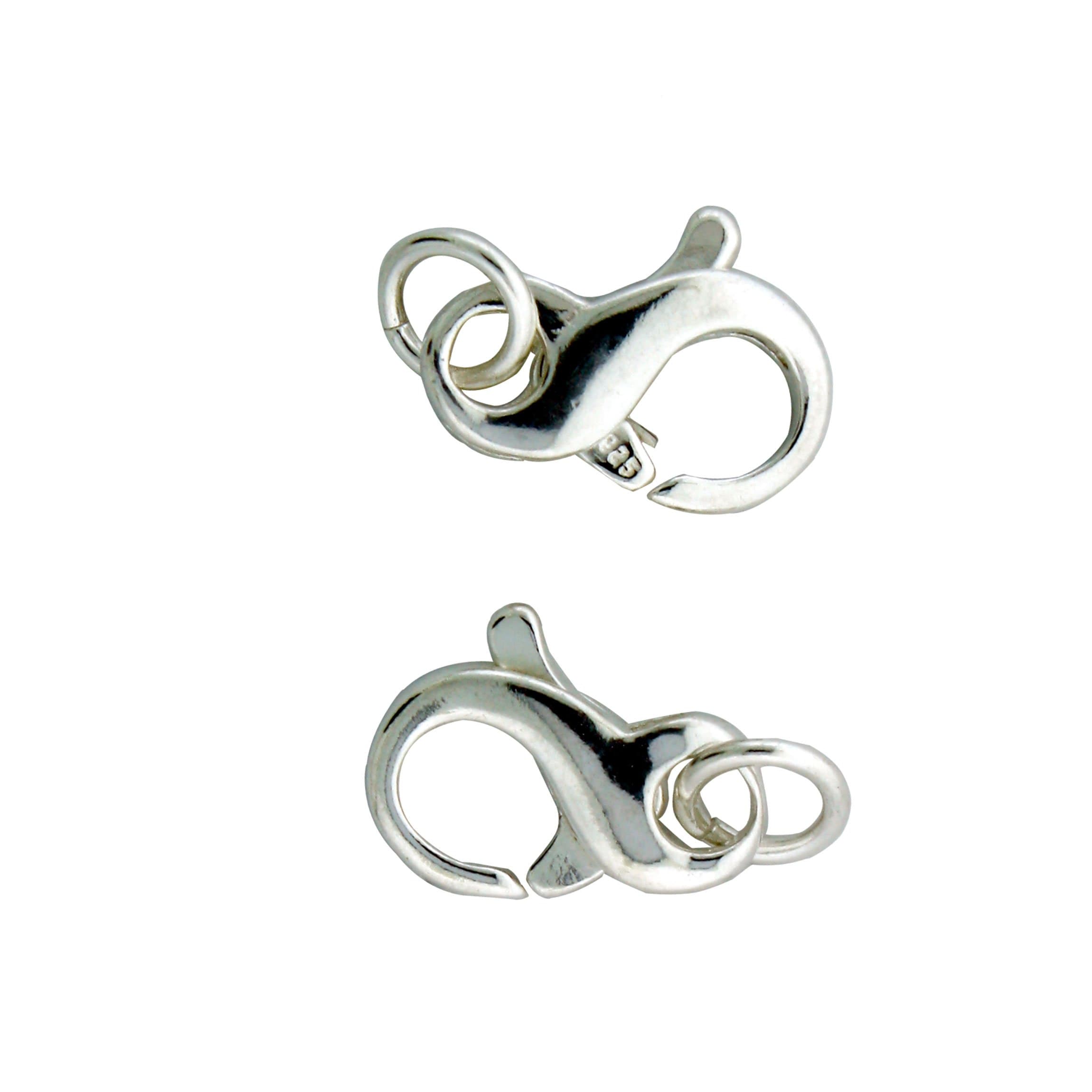 Sterling Silver Infinity Large Lobster Claw Clasp, 8.5 x 13.5mm