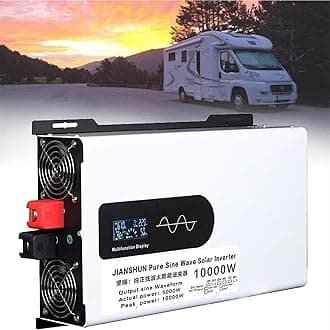 5000W 6000W 8000W 10000W 12000W Pure Sine Wave Inverter Power Inverter DC 12V 24V 48V 60V 72V to 110V 220V AC Converters Voltage Transformer Solar Inverter for RV/Outdoor/Camping(10000W,96Vto220V)