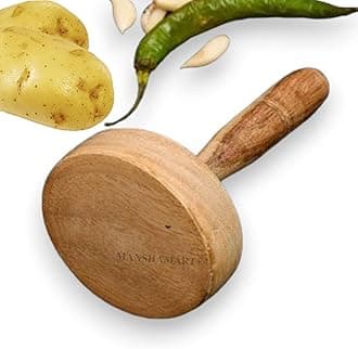 Wooden Masher for Chapati, Chapati Press, Chapati Fluffer, Wooden Dutta Press for Roti Chapati, Wooden Paratha Fluffer, Paratha Sekhni, Potato Masher Wooden