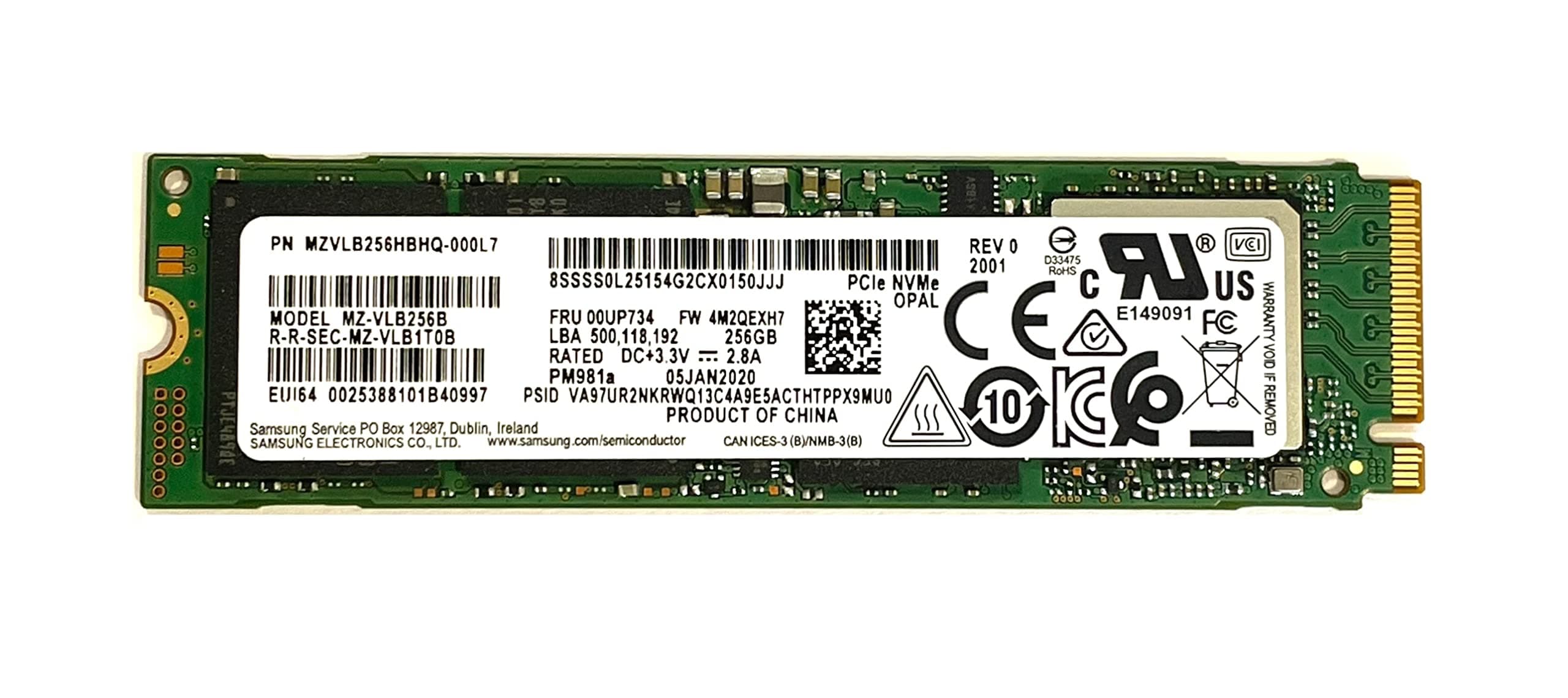 OEM Samsung PM981 256GB M.2 PCIe NVME Solid State Drive SSD OEM 80mm 2280 MZVLB256HBHQ M Key