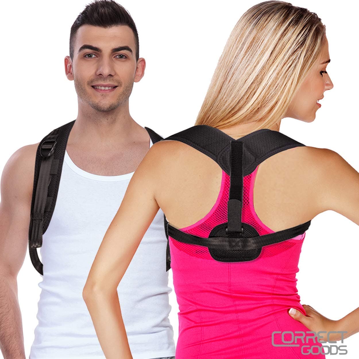 Posture Corrector for Women Men – Back Posture Support Brace and Neck - Shoulder Back Pain Relief – Fully Adjustable Upper Back Clavicle Support Brace for Slouching & Hunching Correctgoods