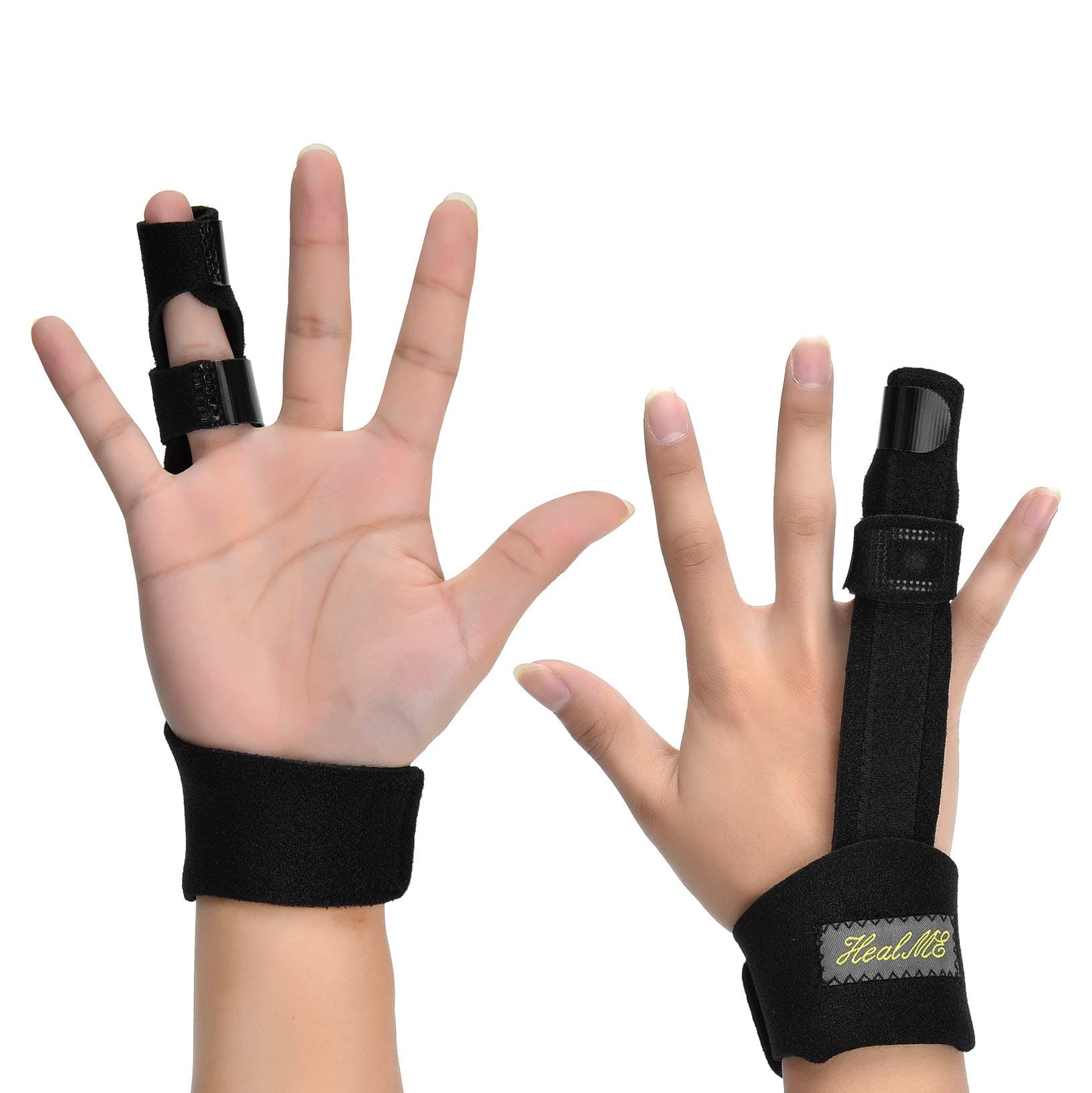 Trigger Finger Splint for Middle Finger, Pinky Finger, Ring Finger, Index Finger Brace - Mallet Finger Splint Support - Adjustable Fixing Belt with Built-in Aluminium - Tendon Release Pain Relief