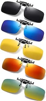 Clip on Flip up Polarized Lens For Prescription Glasses UV Protection Sunglasses (Clear lenses not Polarized)