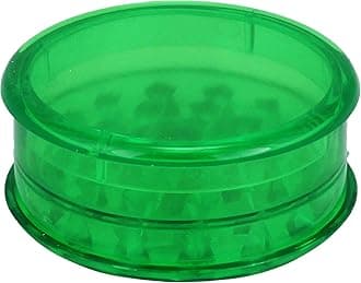 Grinder Plastic 60 mm Three Parts Including Storage Choose Your Favourite Colour (Green) for Pine Nuts and Chilli Peppers, 1x