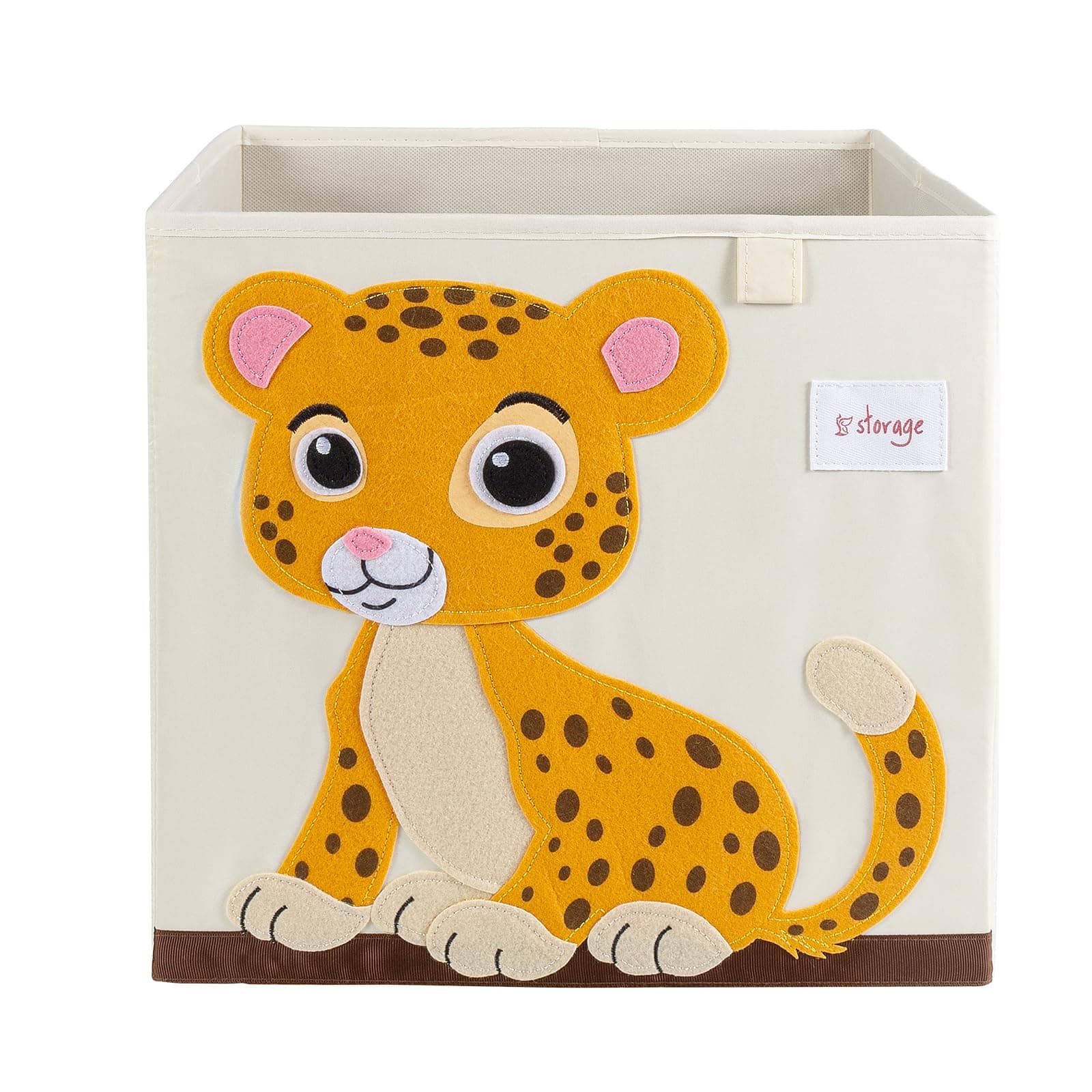 Foldable Animal Canvas Storage Toy Box/Bin/Cube/Chest/Basket/Organizer For Kids, 13 inch(Tiger)