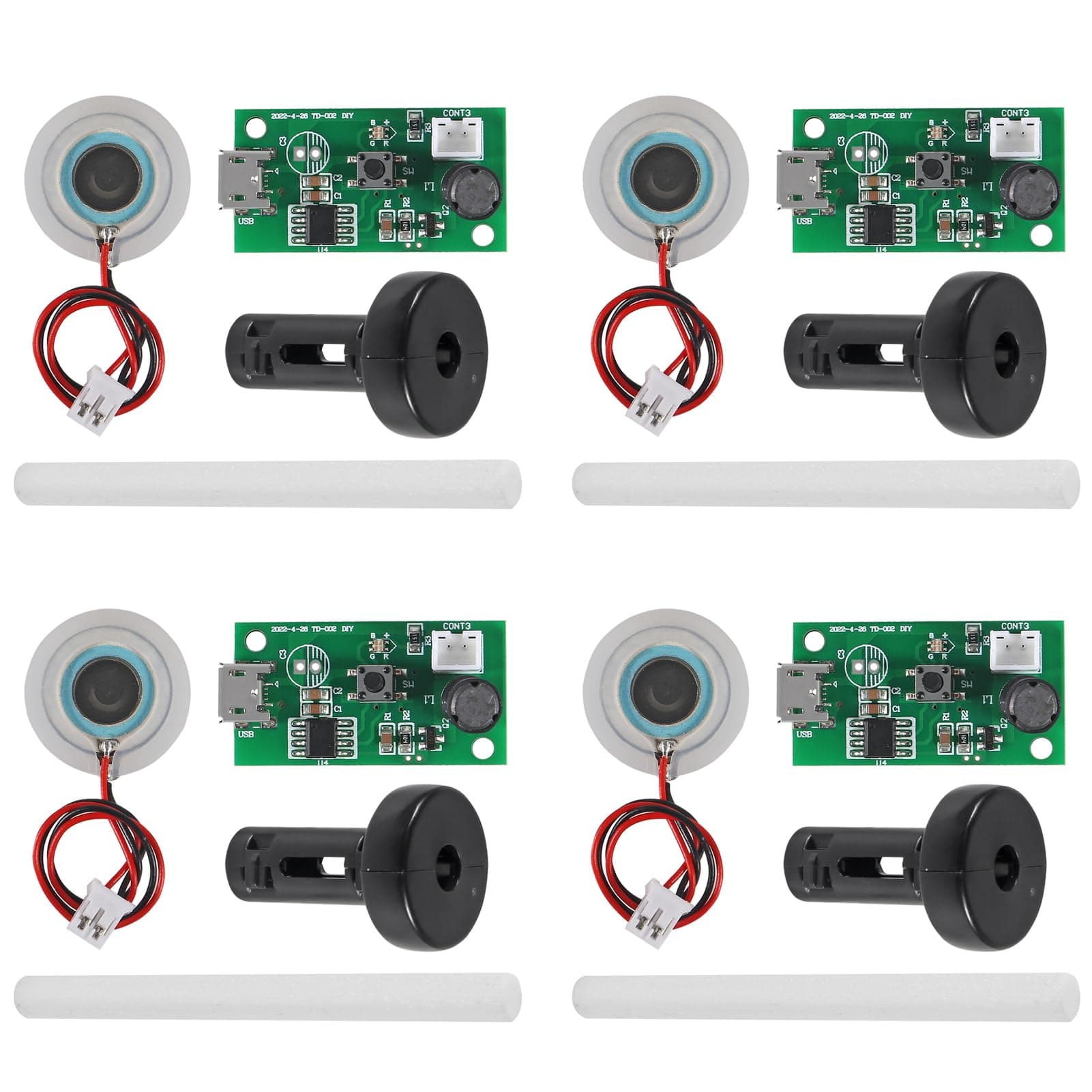 4Pcs USB Humidifier Module USB Spray Module Circuit Board Atomization Module 5V Atomization Plate Circuit Board Atomization Module Atomizer DIY Incubation Experimental Equipment