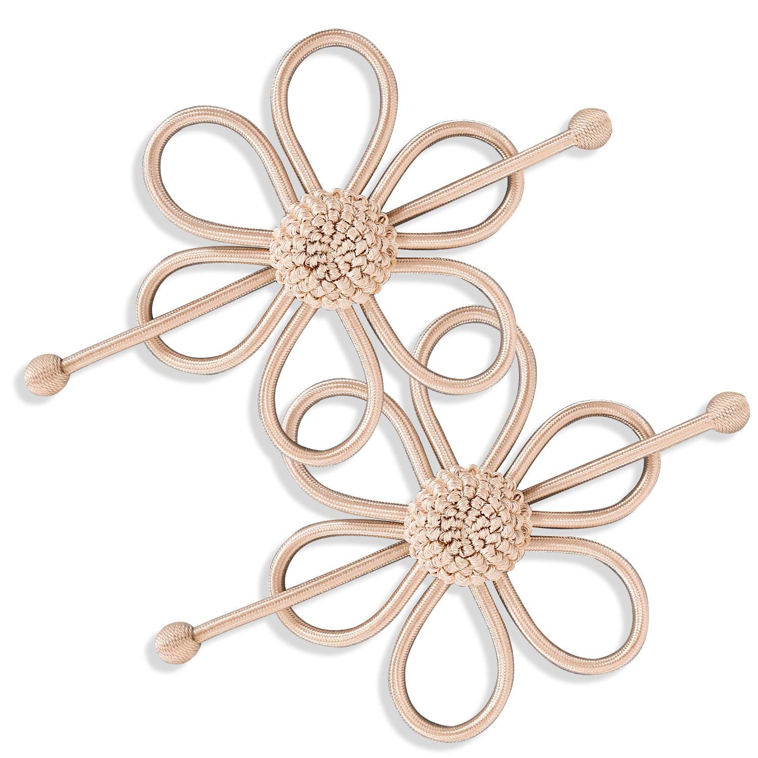 Gray Curtain Tiebacks 1 Pair, Flower Window Drapes Holdbacks, Decorative Sheer Curtain Tiebacks for Gril' Room … (Gold)