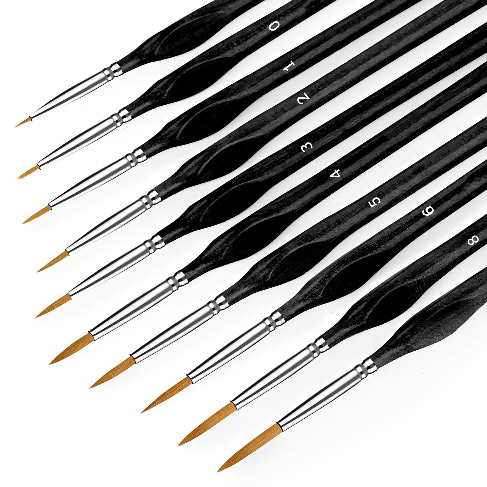 – Cuspitum 10PC Miniature Paint Brush for Fine Detailing, Mini Small Painting Brushes Set for Art, Crafts, Acrylic, Watercolor, Oil, Model, Face, Warhammer 40k & Paint by Number, Citadel, Figurine