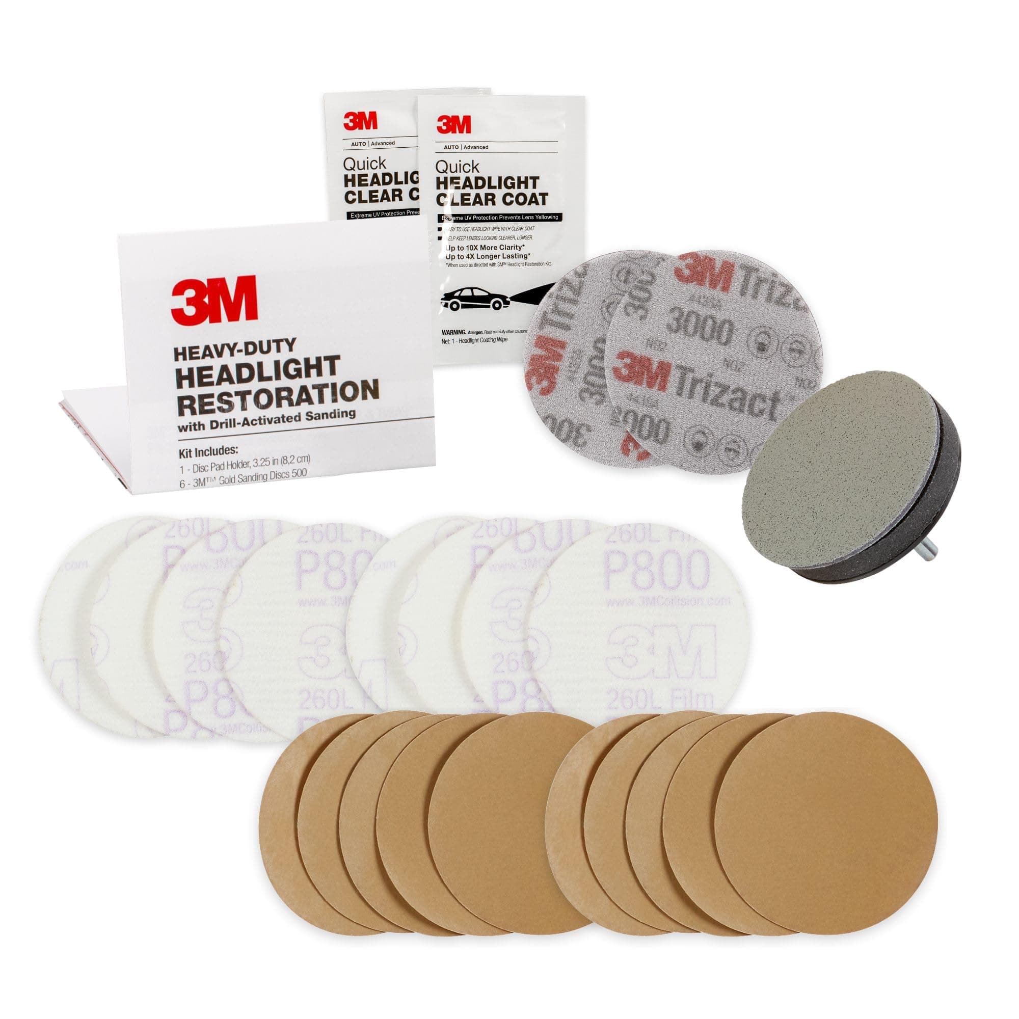 3M Heavy Duty Headlight Lens Restoration System, 2-Pack