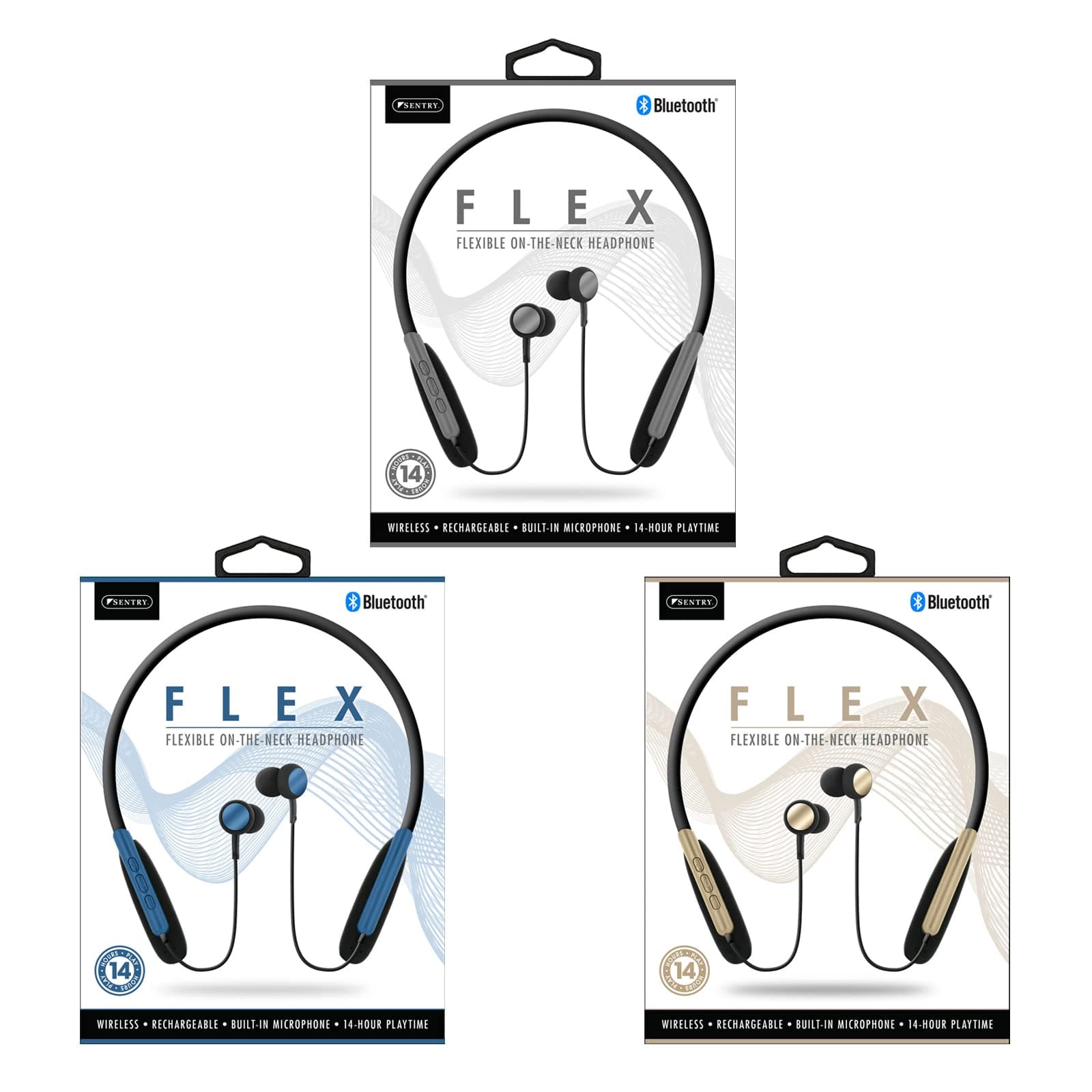Sentry BT940 Flex Flexible On-The-Neck Wireless Headphone - Assorted Colors