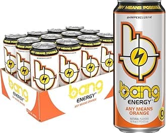 - Bang Energy Any Means Orange, Sugar-Free Energy Drink, 16-Ounce | Pack of 12