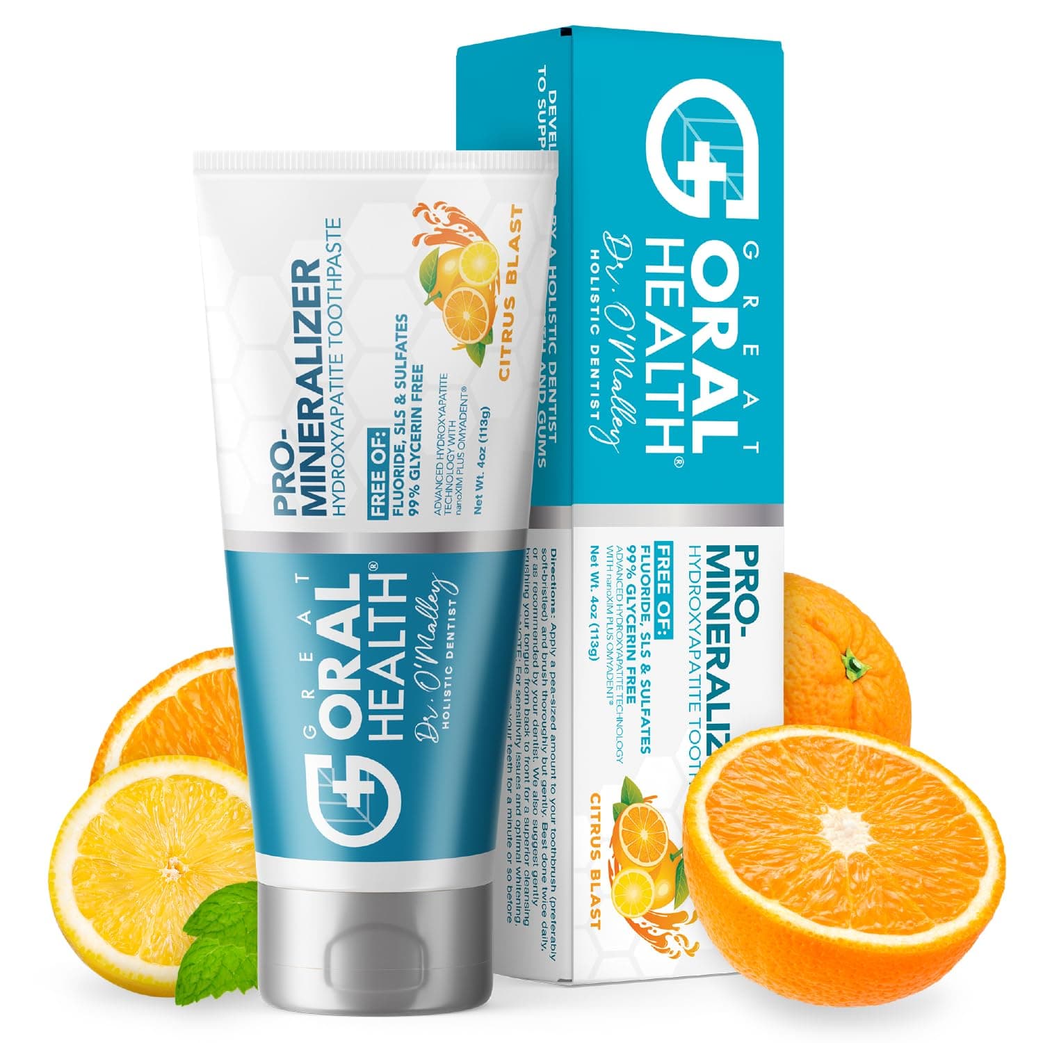 Nano hydroxyapatite Toothpaste Fluoride Free; Dentist Formulated Pro Remineralizing Toothpaste Plus Anti Cavity Xylitol, Tooth Remineralization for Sensitive Teeth & Enamel Support in Citrus Blast